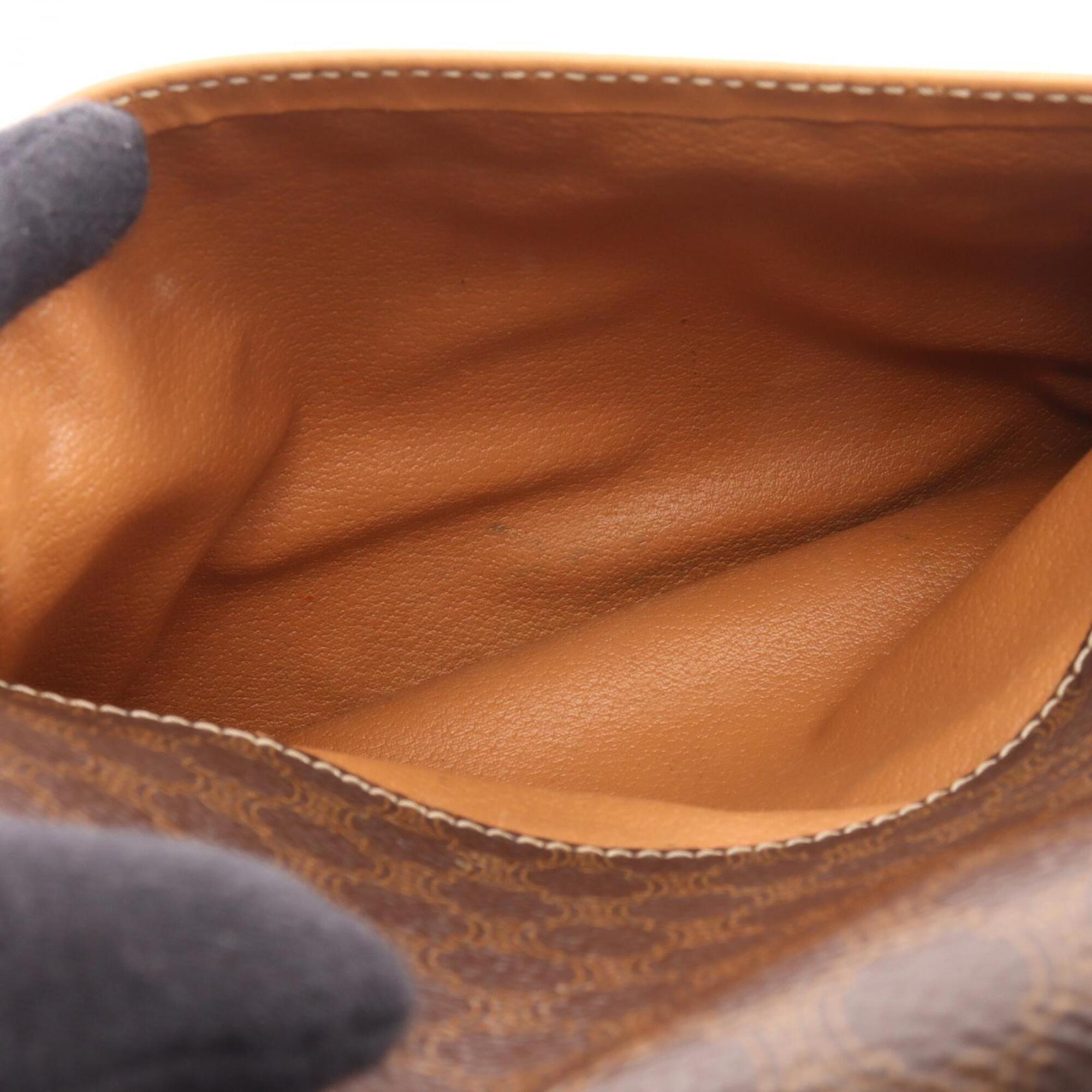 Celine Brown Coated Canvas Leather Shoulder Bag (Pre-Owned)