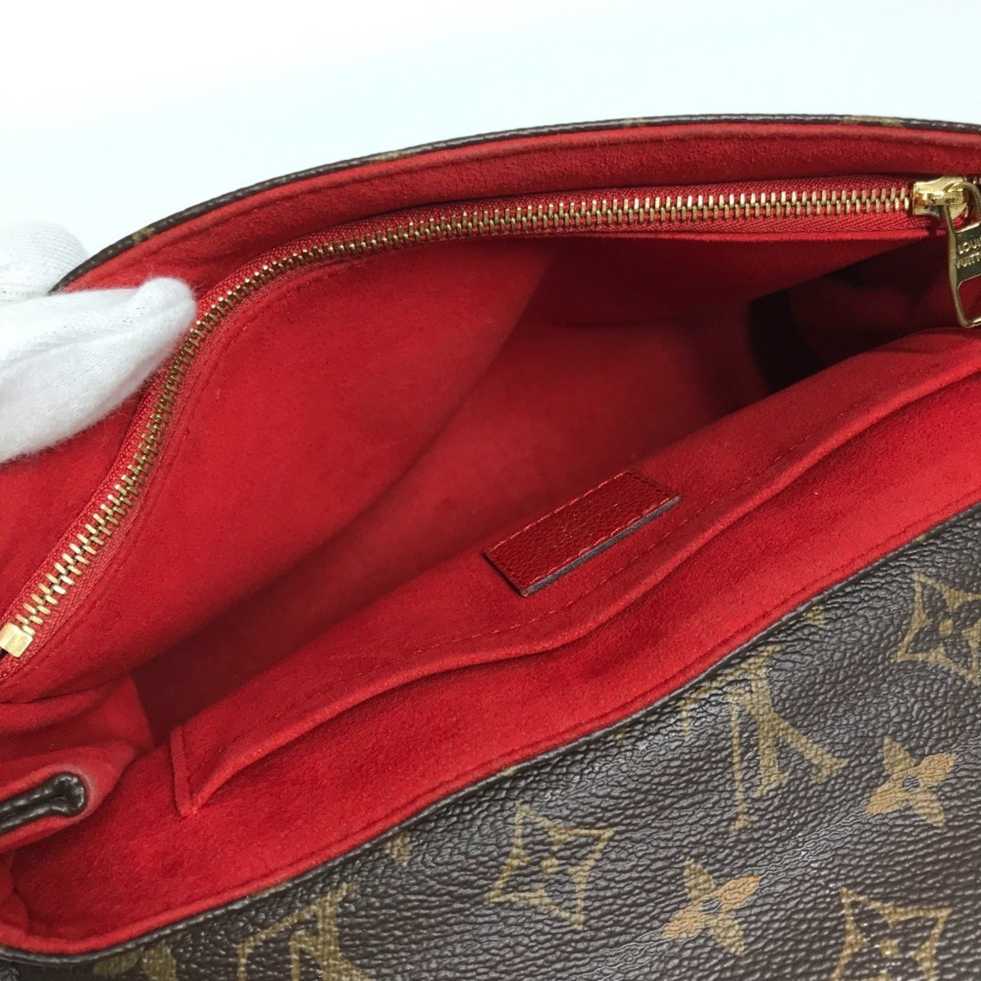 Louis Vuitton Brown Red Color Monogram Pochette Shoulder Bag (Pre-Owned)