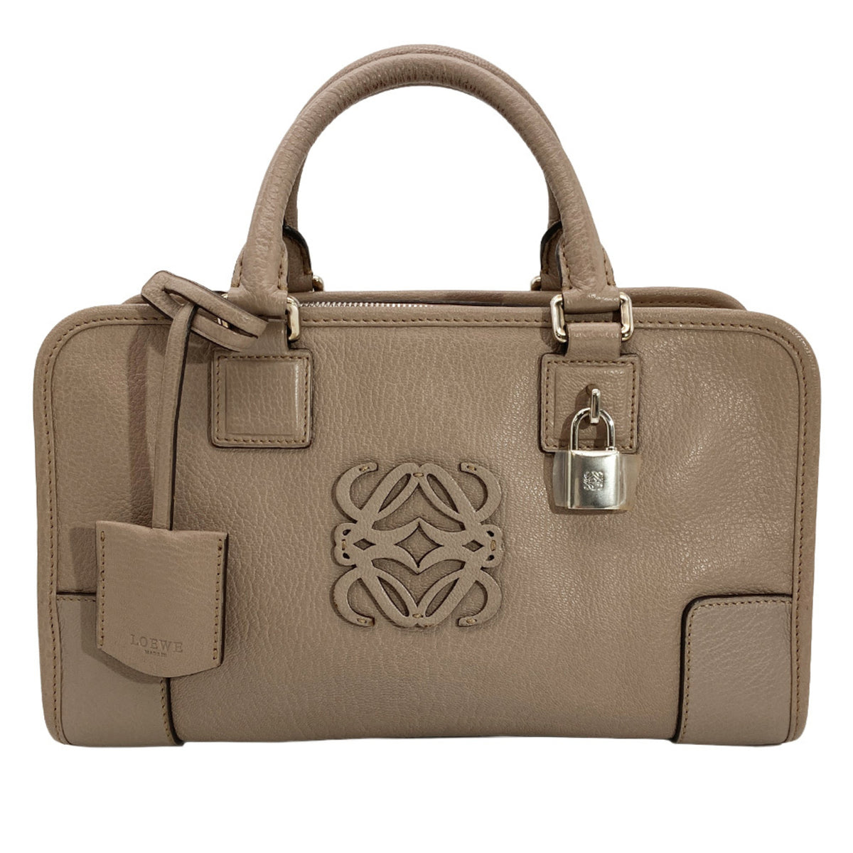 Loewe Grayish Leather Handbag (Pre-Owned)