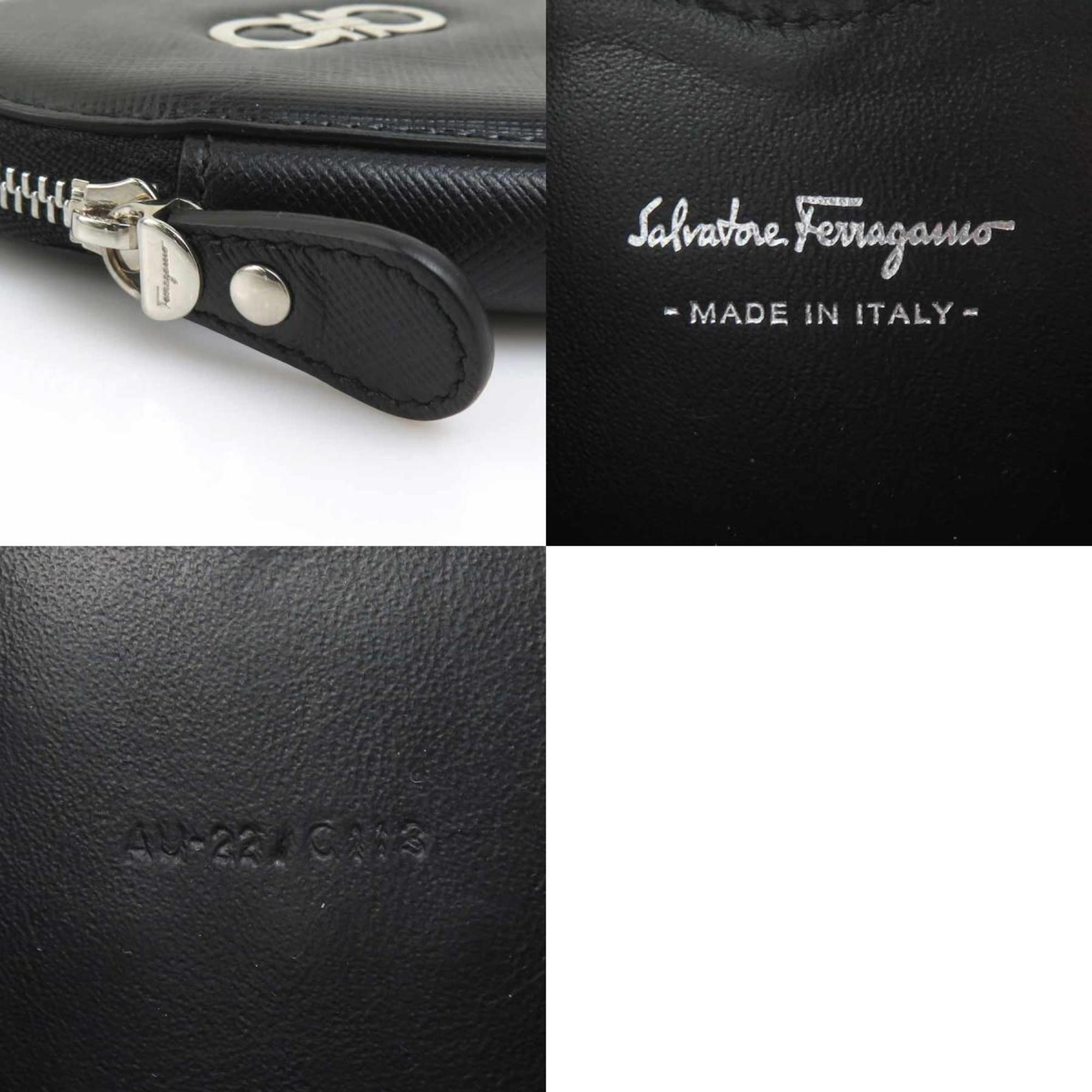 Salvatore Ferragamo Black Leather Coin Purse/Coin Case (Pre-Owned)
