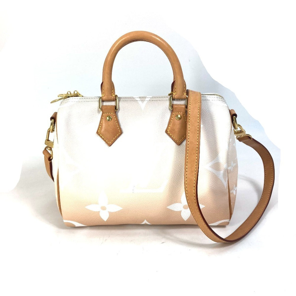 Louis Vuitton Orange Monogram Boston Bag Handbag Shoulder Bag (Pre-Owned)