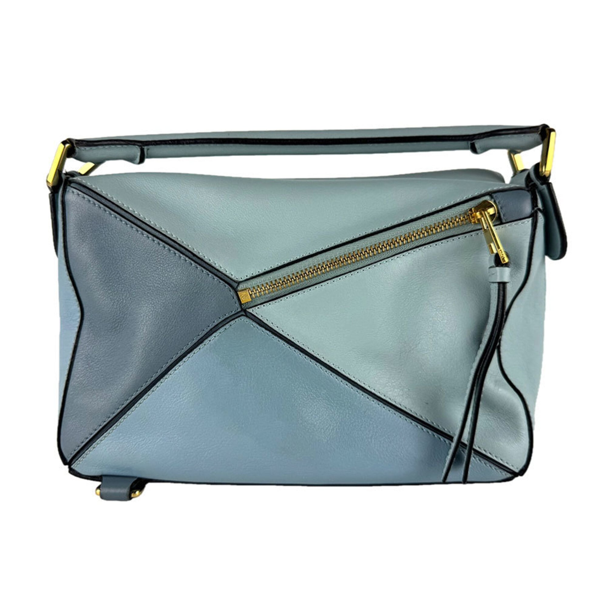 Loewe Blue Leather Handbag Shoulder Bag (Pre-Owned)