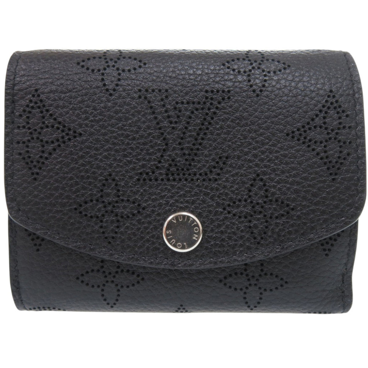 Louis Vuitton Black Noir Mahina Leather Wallet (Tri-Fold) (Pre-Owned)