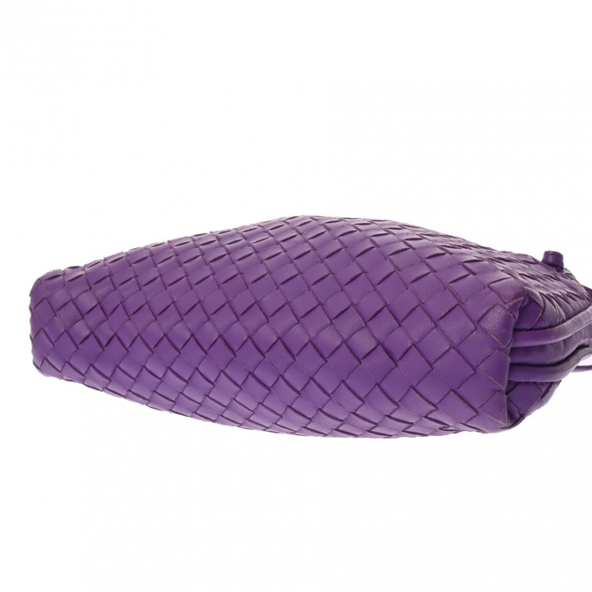 Bottega Veneta Intrecciato Purple Leather Shoulder Bag (Pre-Owned)