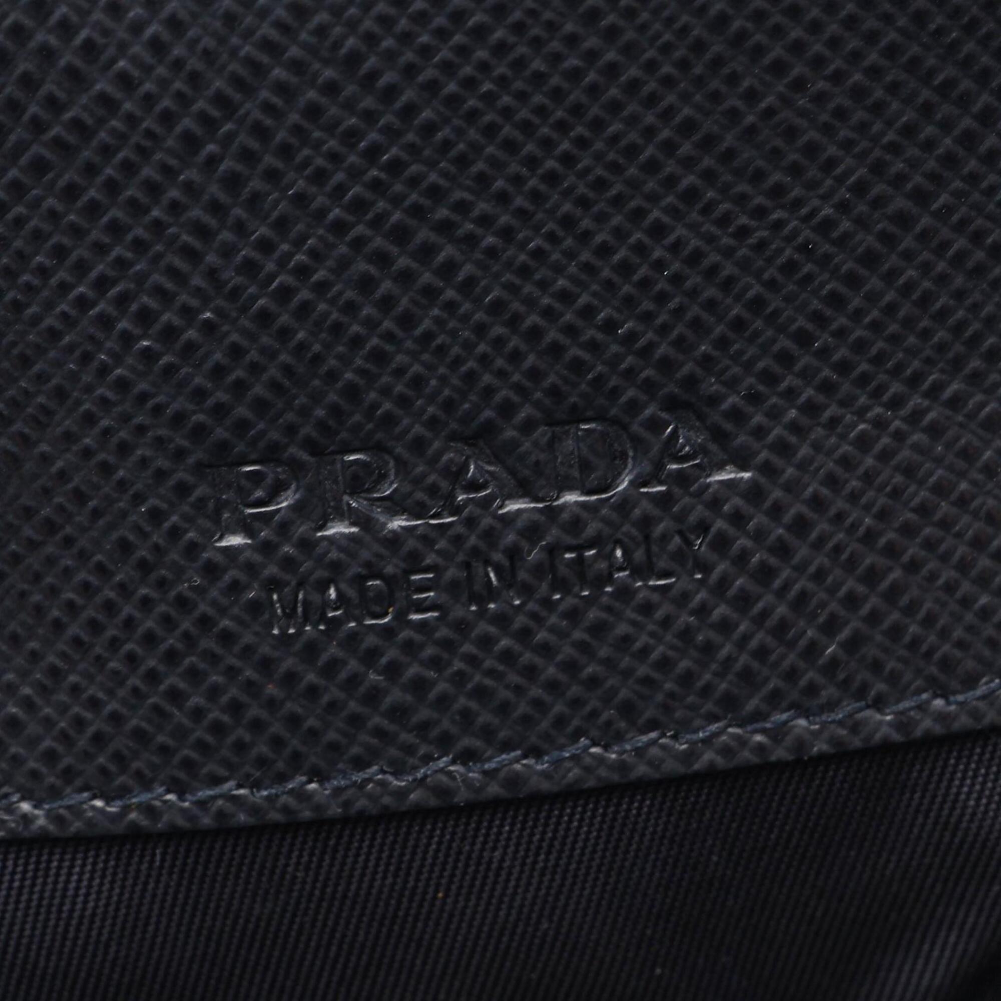 Prada Black Navy Nylon Saffiano Triangle Handbag Shoulder Bag (Pre-Owned)