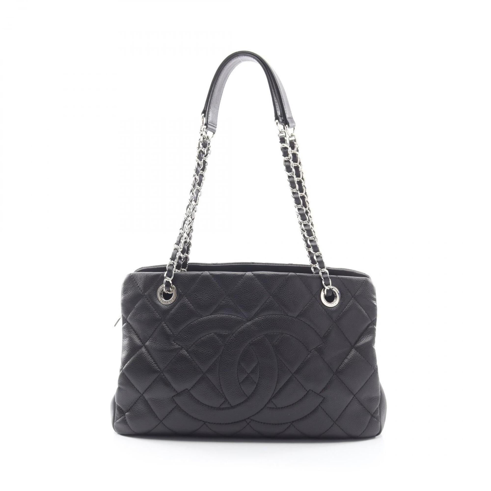 Chanel Black Grained Calfskin Handbag Tote Bag (Pre-Owned)