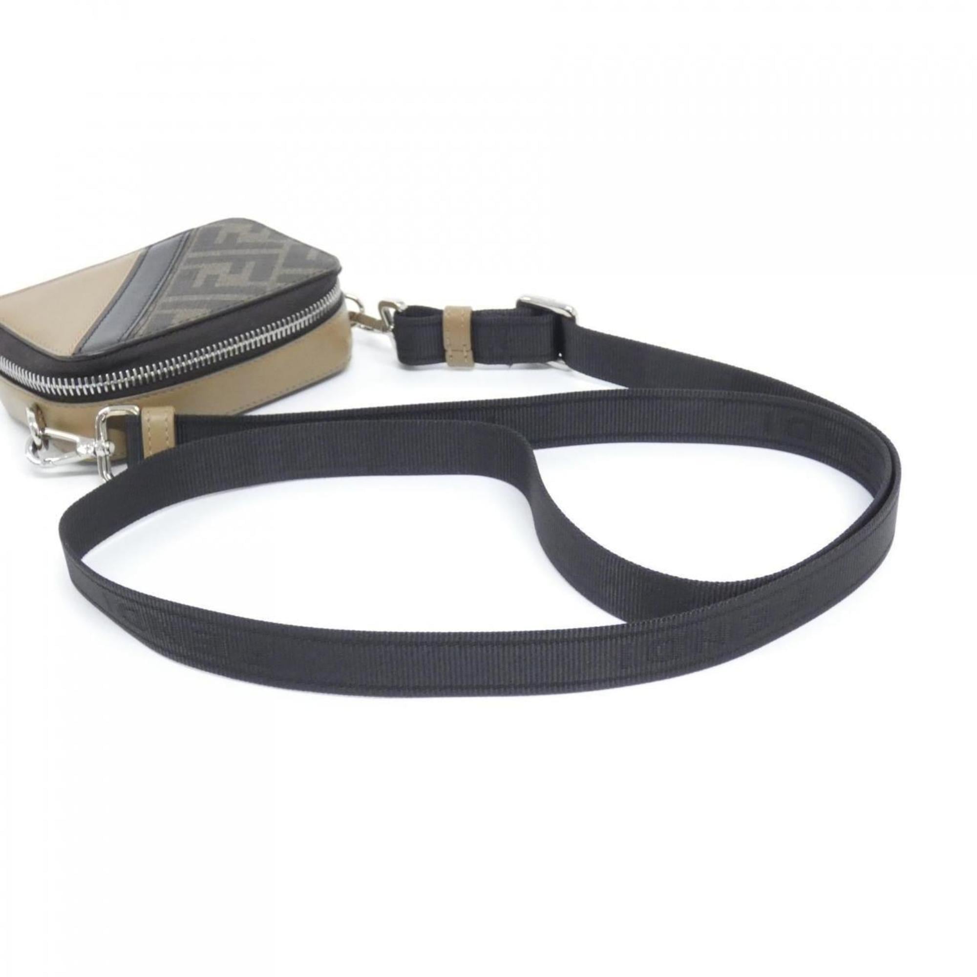 Fendi Brown Coated Canvas Leather Shoulder Bag (Pre-Owned)