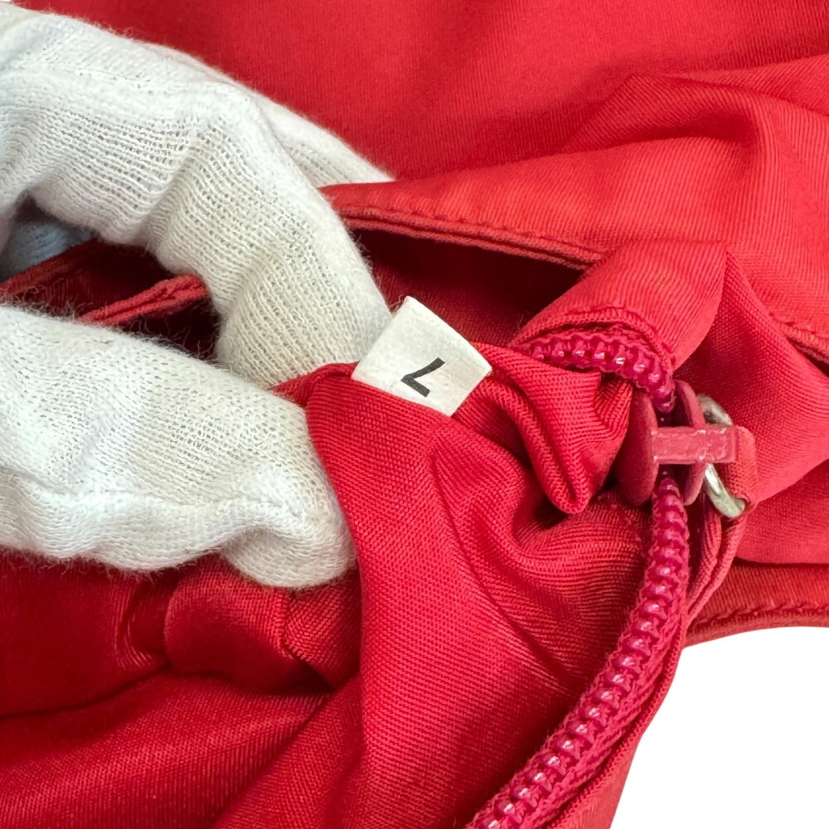 Prada Clear Red Color Nylon Plastic Shoulder Bag (Pre-Owned)
