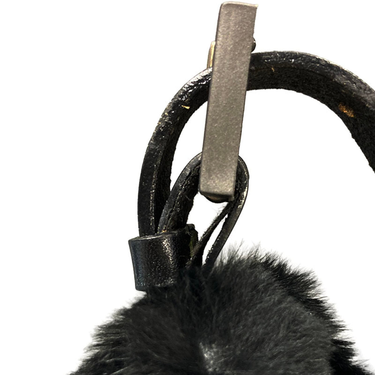 Fendi Black Fur Leather Shoulder Bag (Pre-Owned)