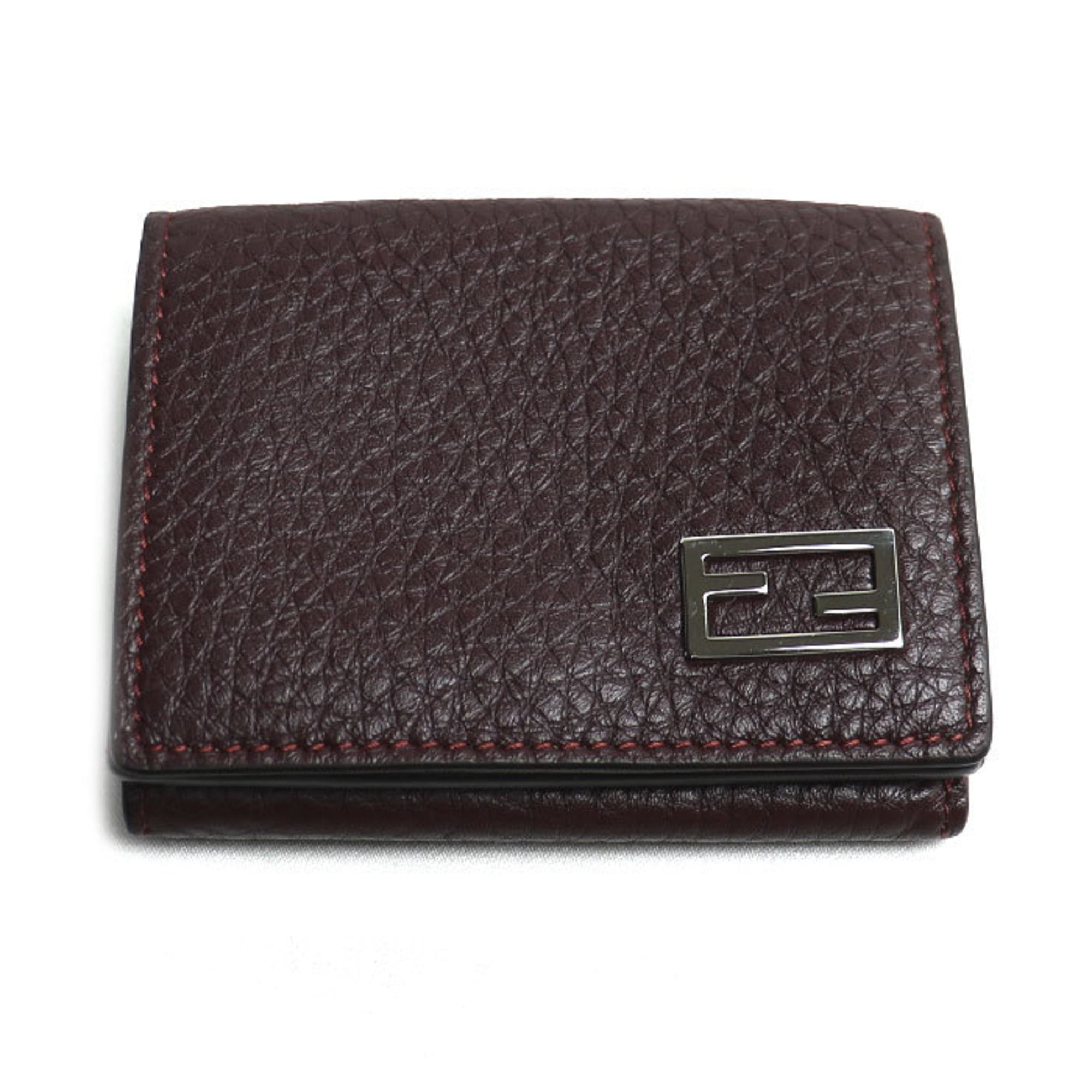 Fendi Bordeaux Leather Wallet (Tri-Fold) (Pre-Owned)