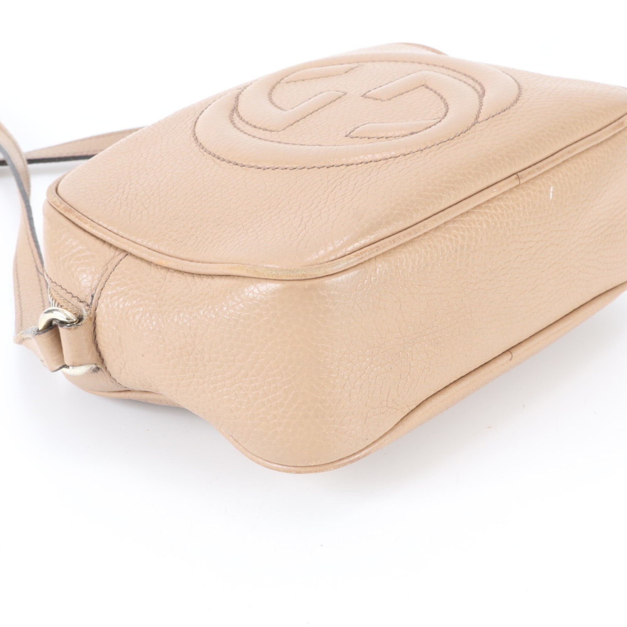 Gucci Soho Beige Leather Shoulder Bag (Pre-Owned)
