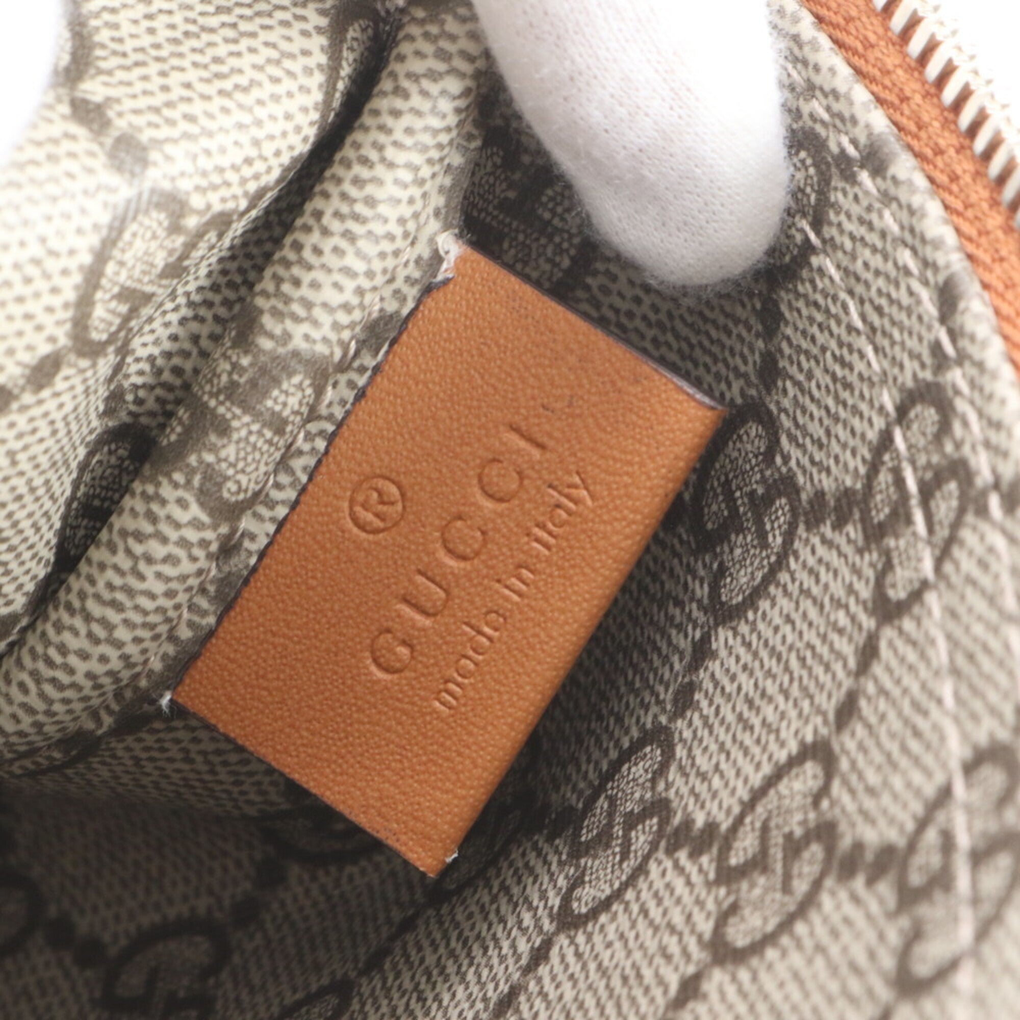 Gucci Beige Leather Canvas Handbag (Pre-Owned)