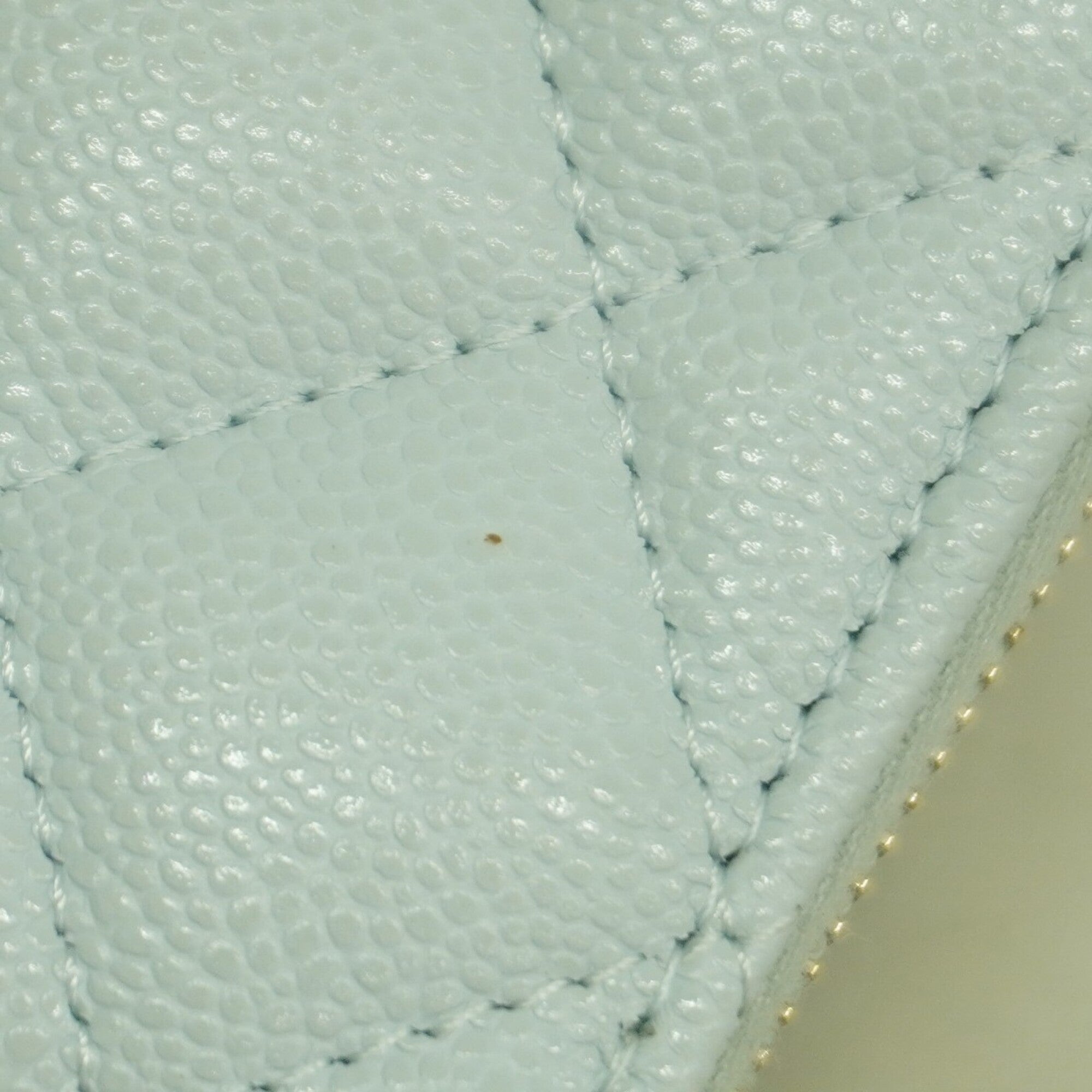 Chanel Light Blue Grained Calfskin Coin Purse/Coin Case (Pre-Owned)