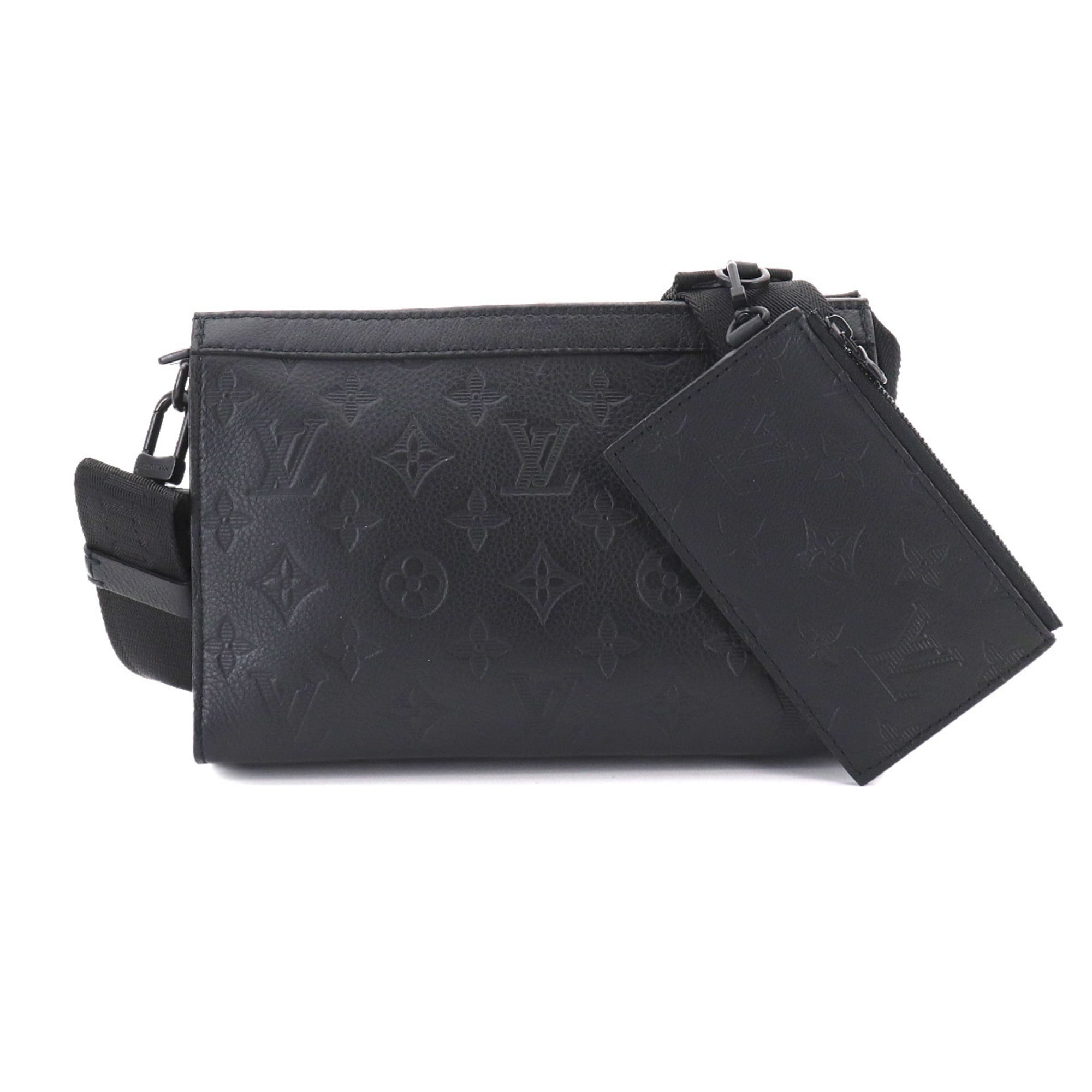 Louis Vuitton Black Monogram Leather Handbag Shoulder Bag (Pre-Owned)