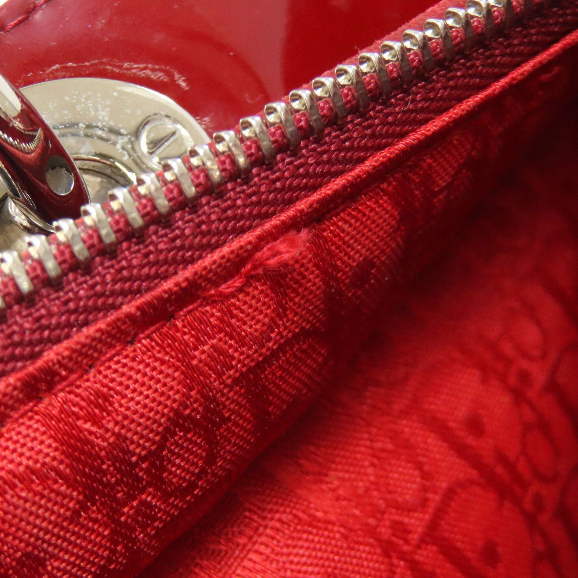 Christian Dior Lady Dior Red Color Leather Handbag (Pre-Owned)
