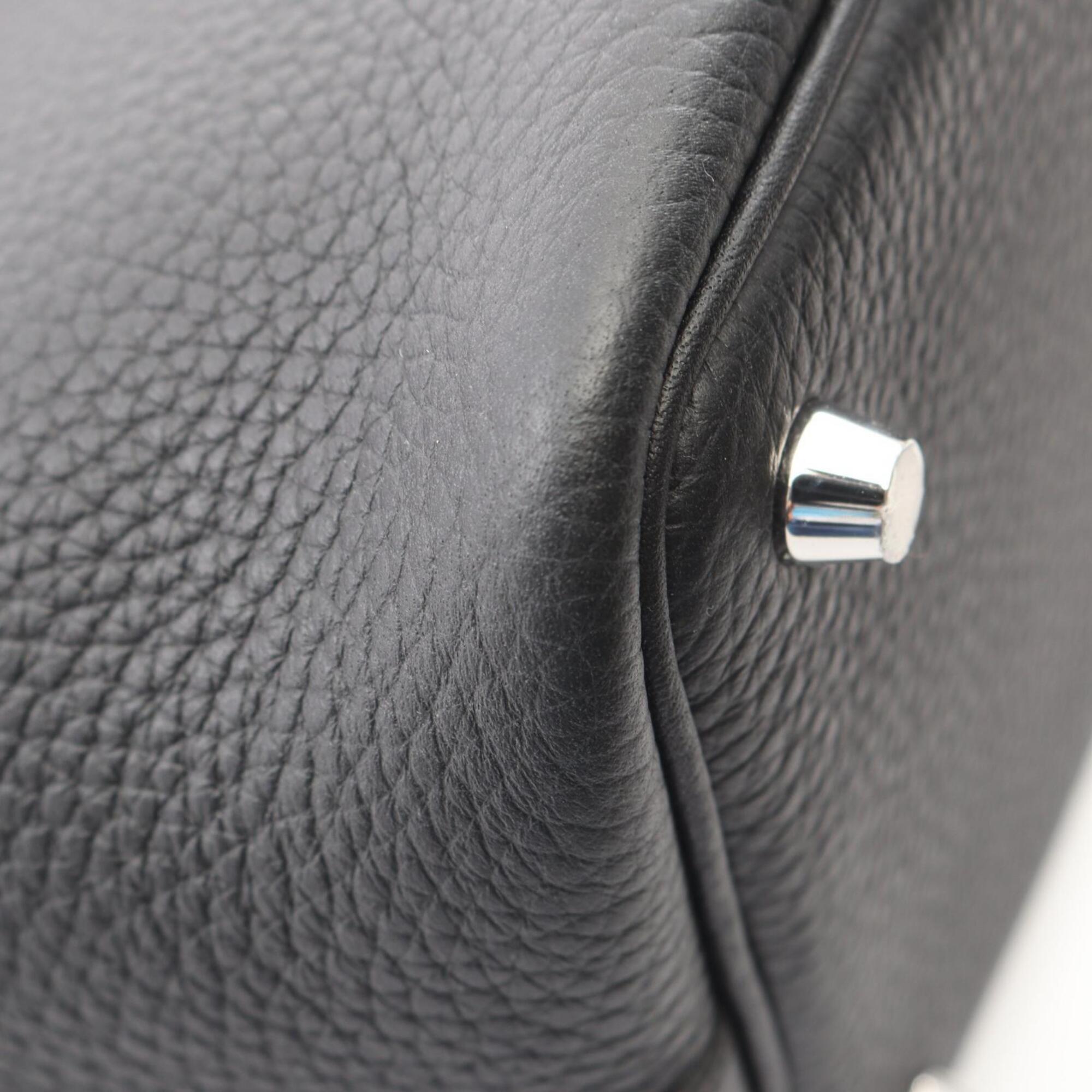 Hermes Black Taurillon Clemence Leather Handbag (Pre-Owned)