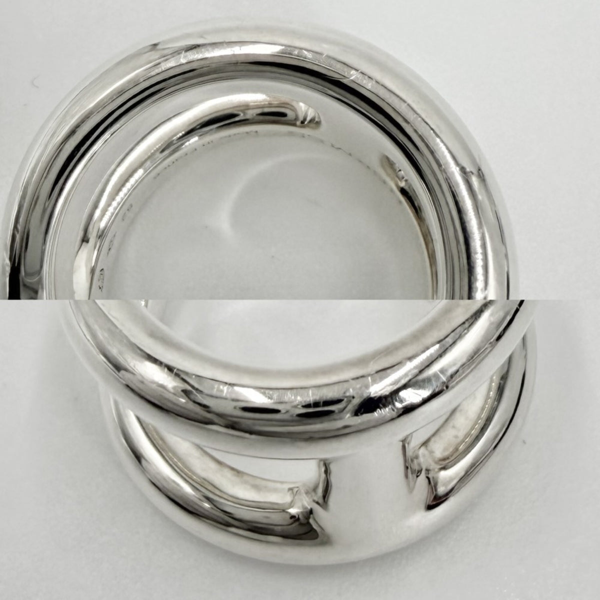 Hermes Silver 925 Band Ring (Pre-Owned)