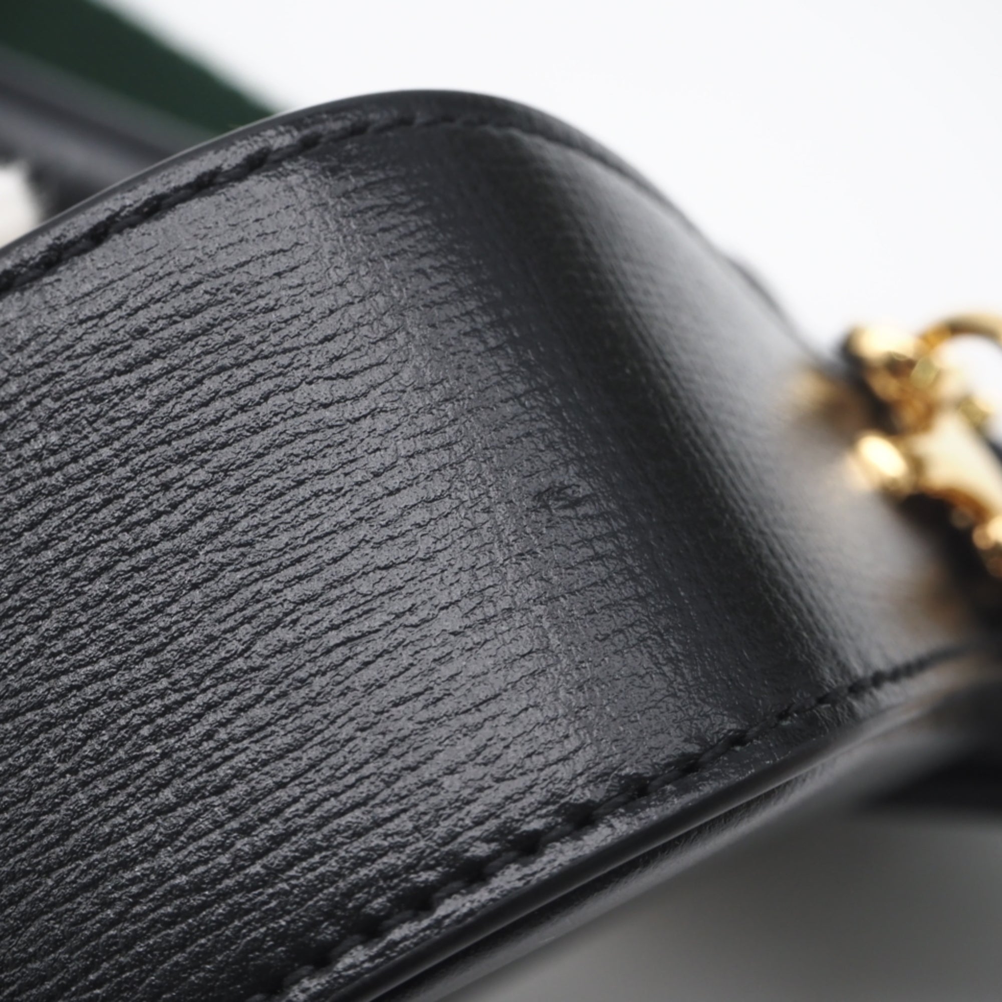 Gucci Horsebit Black Leather Canvas Shoulder Bag (Pre-Owned)