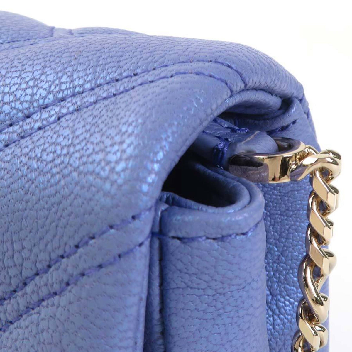 Bvlgari Metallic Purple Leather Shoulder Bag (Pre-Owned)