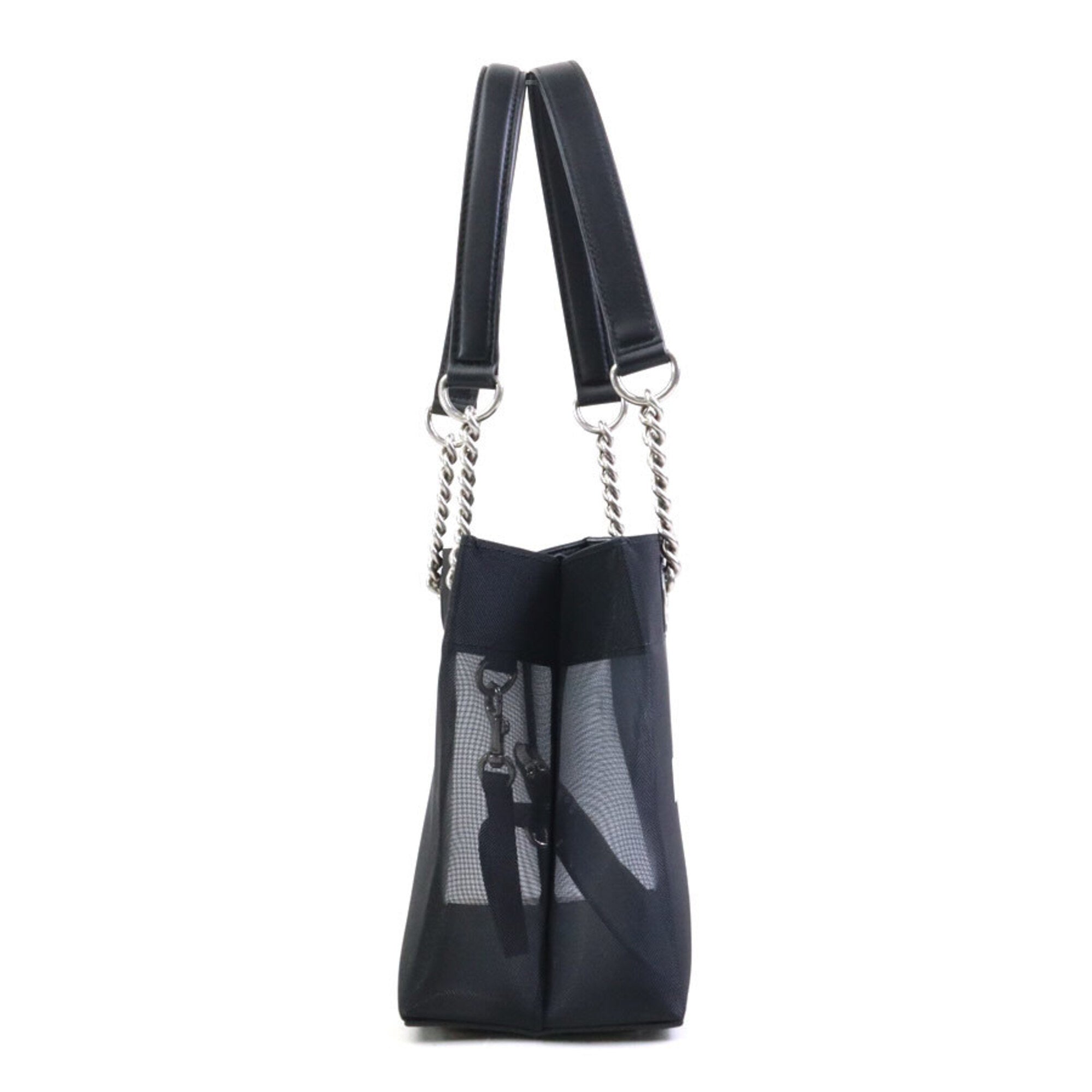Balenciaga Black Leather Mesh Handbag Tote Bag (Pre-Owned)