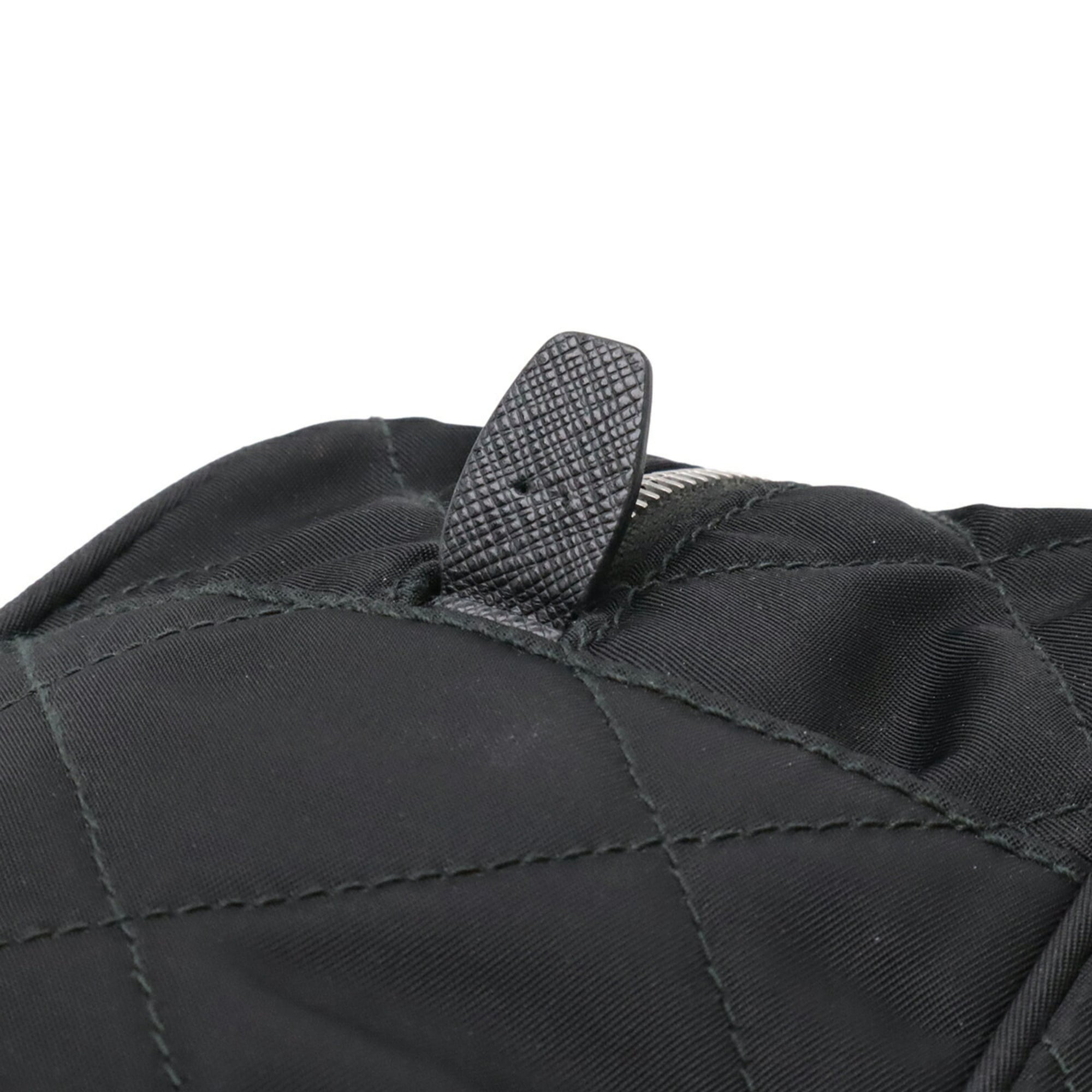 Prada Black Nero Nylon Leather Shoulder Bag (Pre-Owned)