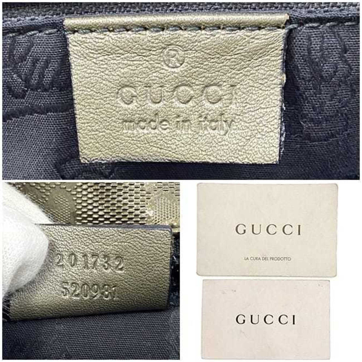Gucci Green Khaki Coated Canvas Shoulder Bag (Pre-Owned)