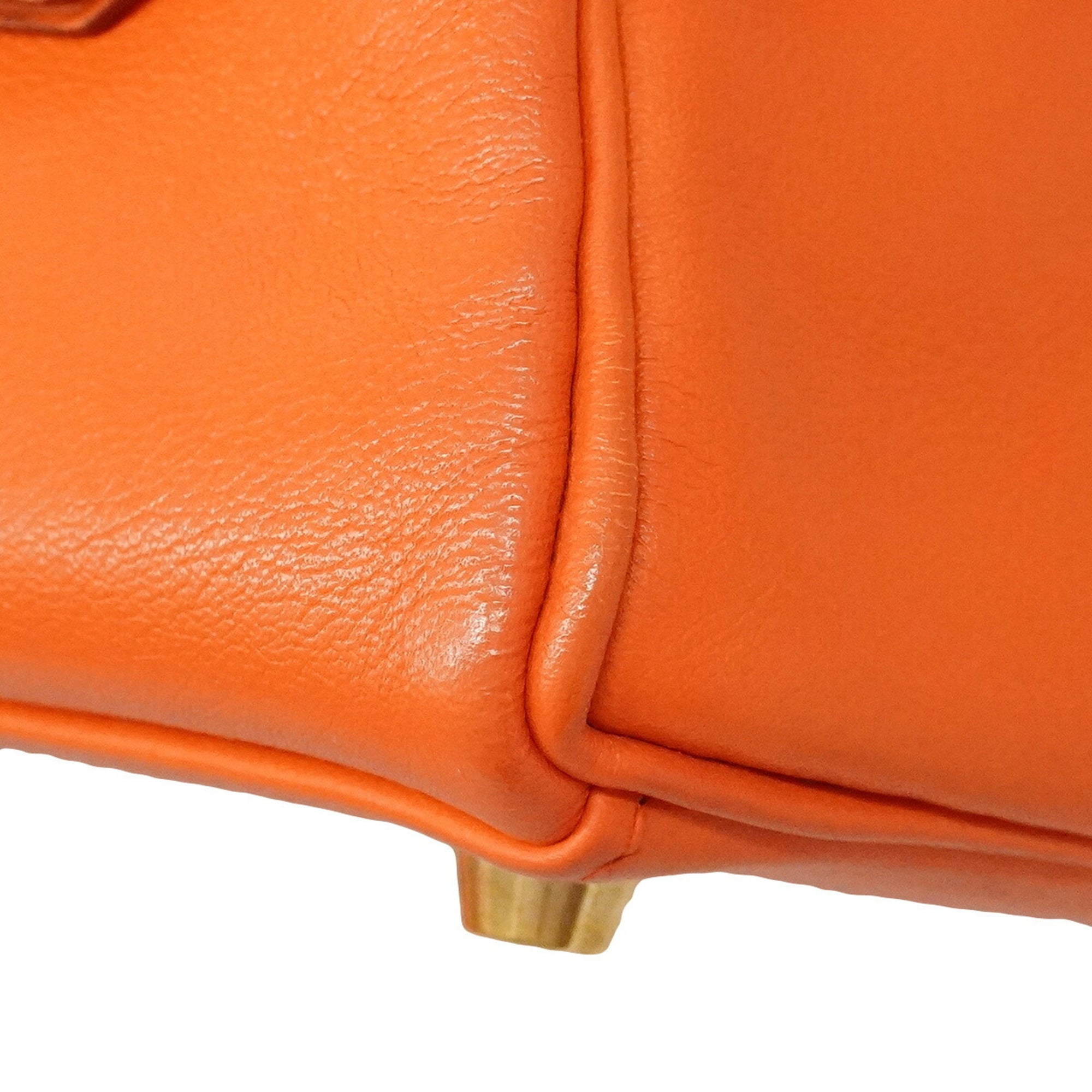 Hermes Orange Gulliver Leather Handbag (Pre-Owned)
