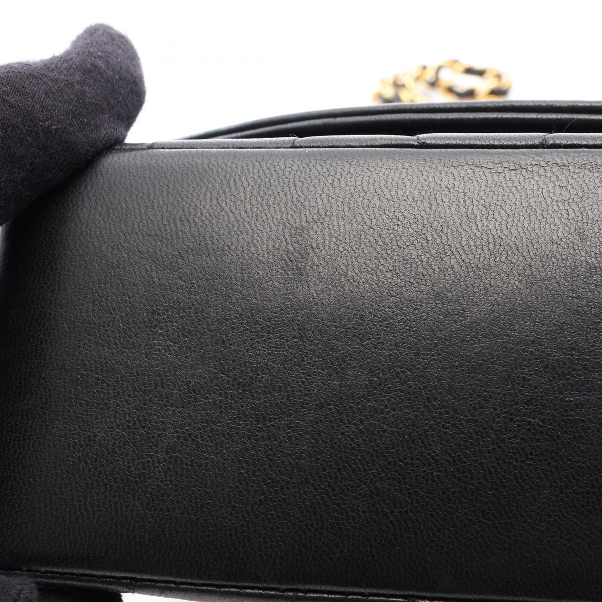 Chanel Black Leather Handbag Shoulder Bag (Pre-Owned)