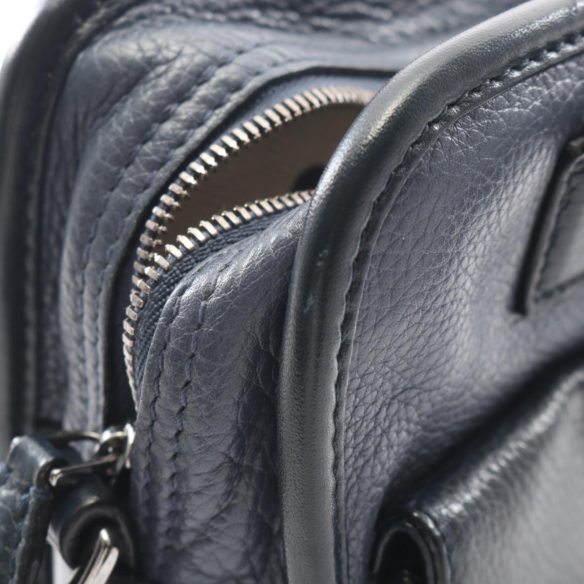 Loewe Blue Navy Leather Handbag (Pre-Owned)