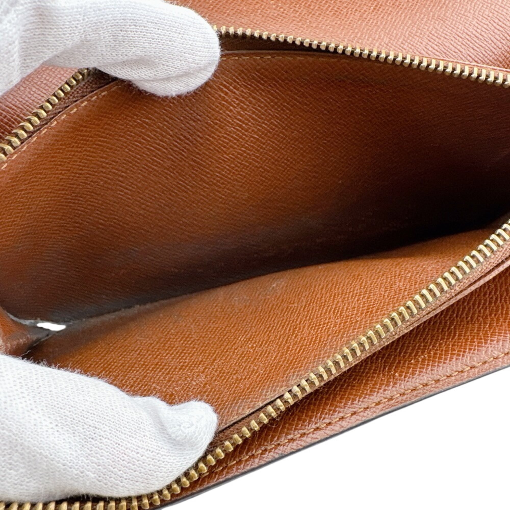 Louis Vuitton Brown Leather Long Wallet (Tri-Fold) (Pre-Owned)