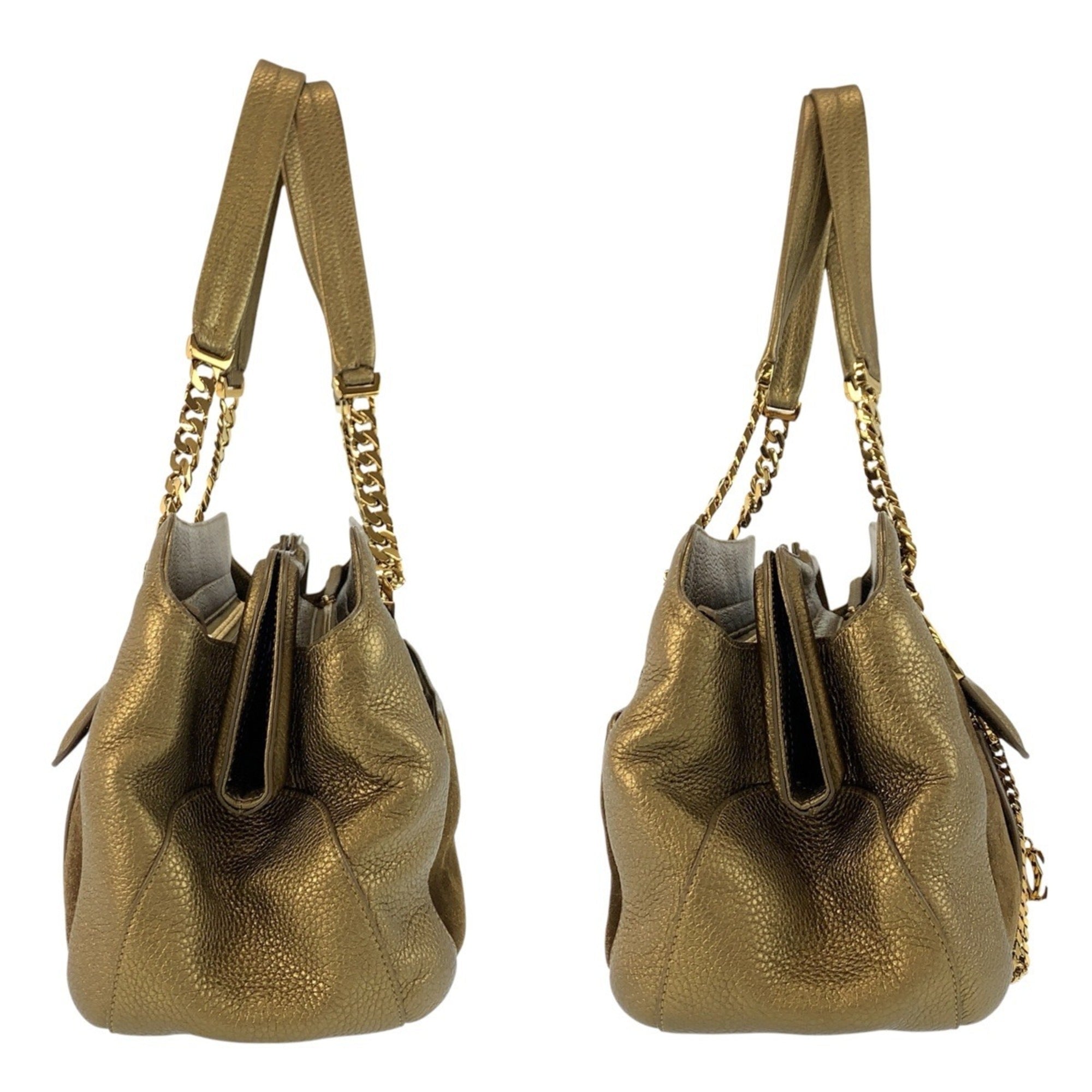 Cartier Brown Gold Suede Leather Shoulder Bag (Pre-Owned)