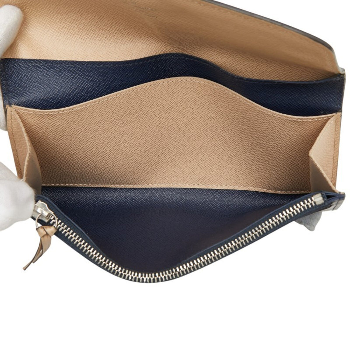 Louis Vuitton Blue Indigo Leather Long Wallet (Bi-Fold) (Pre-Owned)