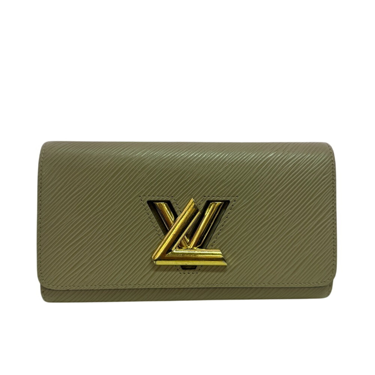 Louis Vuitton Beige Galle Leather Long Wallet (Tri-Fold) (Pre-Owned)