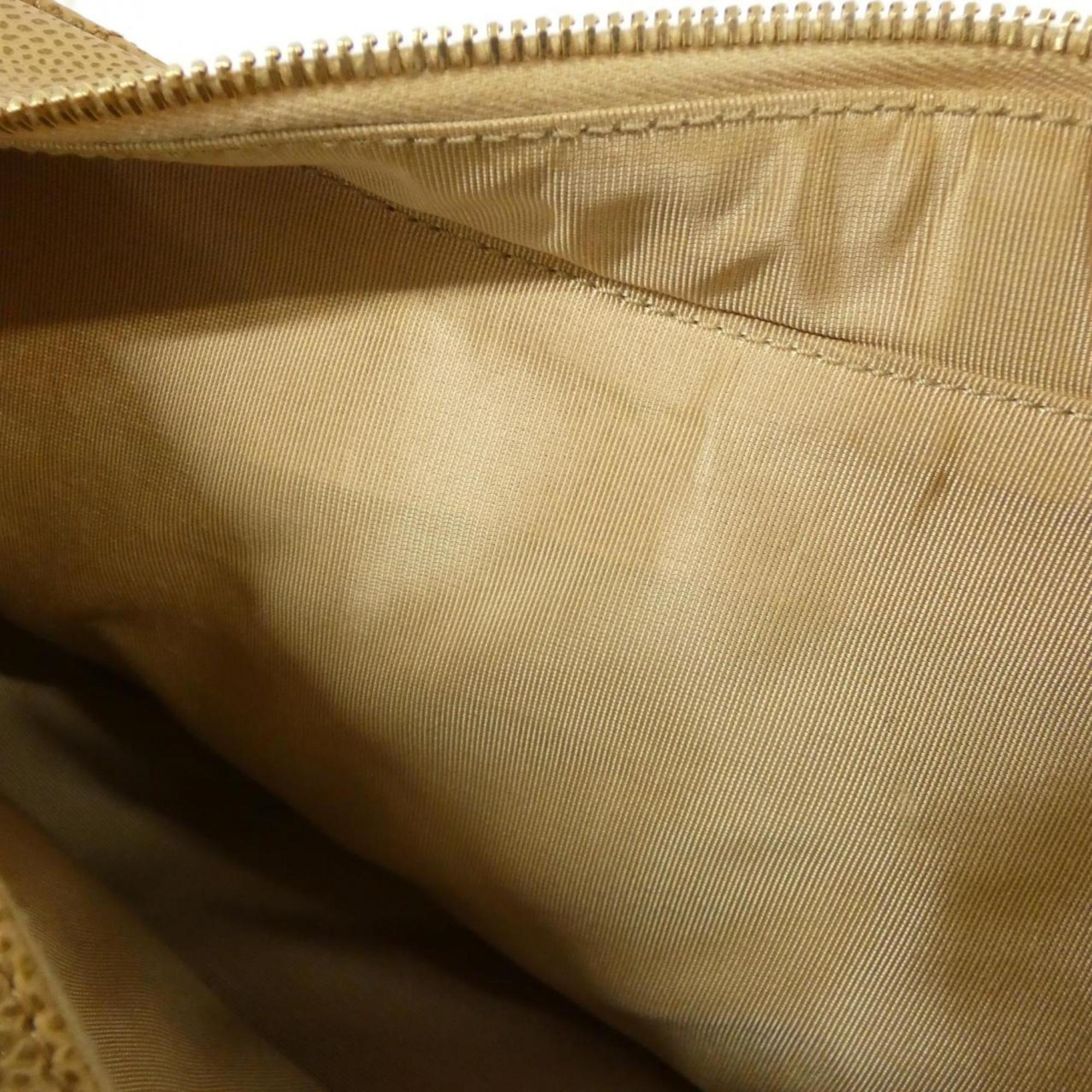 Chanel Beige Grained Calfskin Shoulder Bag (Pre-Owned)