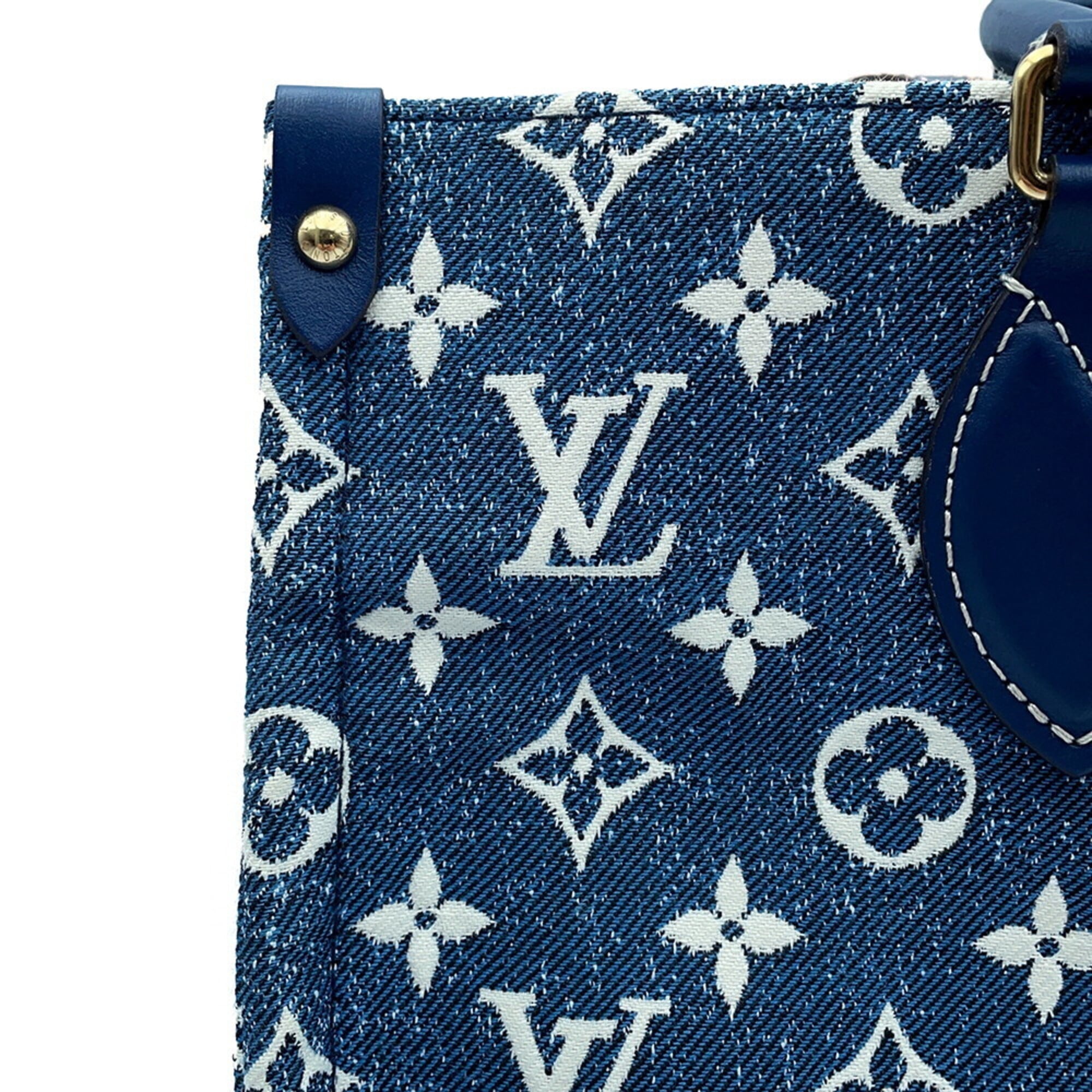 Louis Vuitton Blue Monogram Handbag Tote Bag (Pre-Owned)