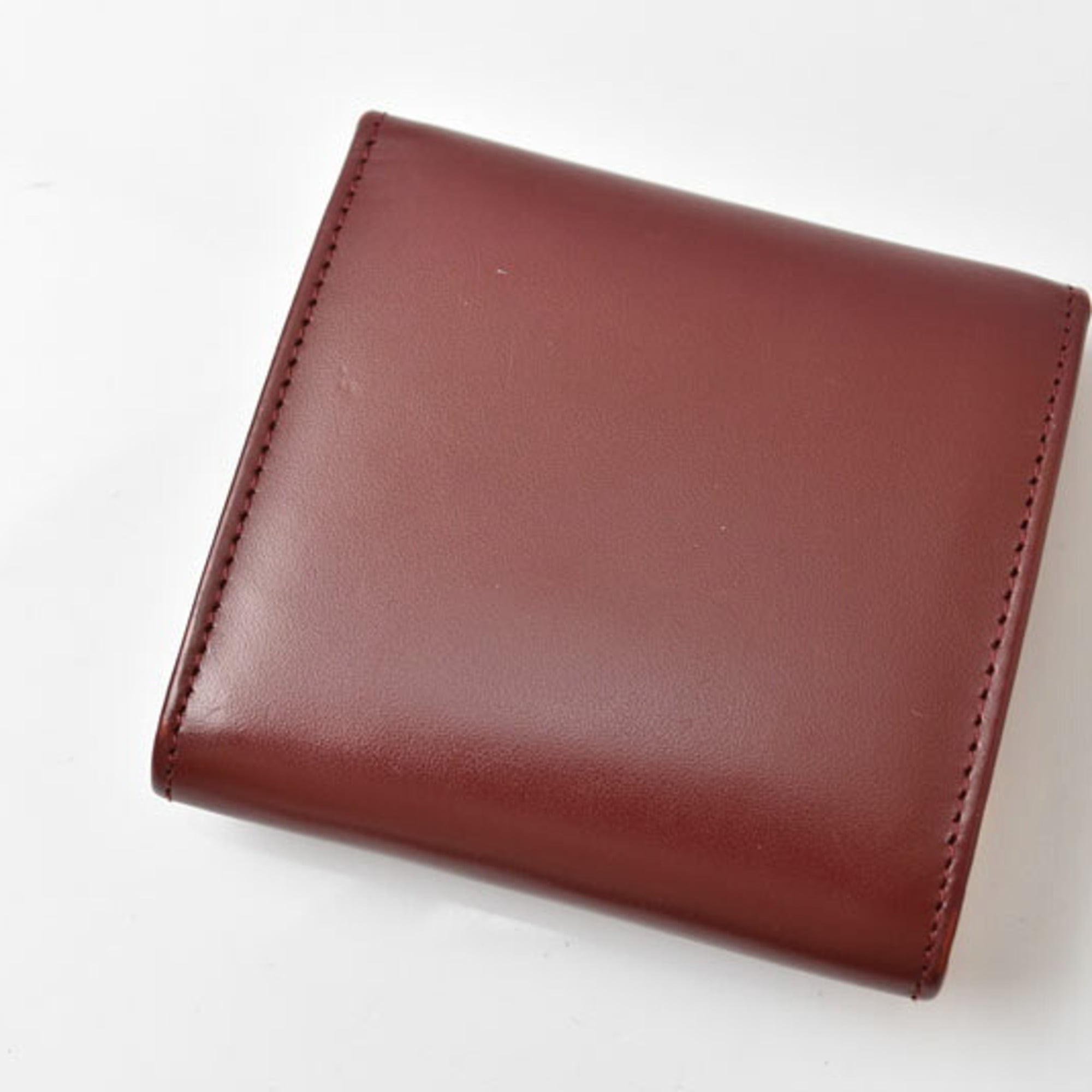 Cartier Bordeaux Leather Coin Purse/Coin Case (Pre-Owned)