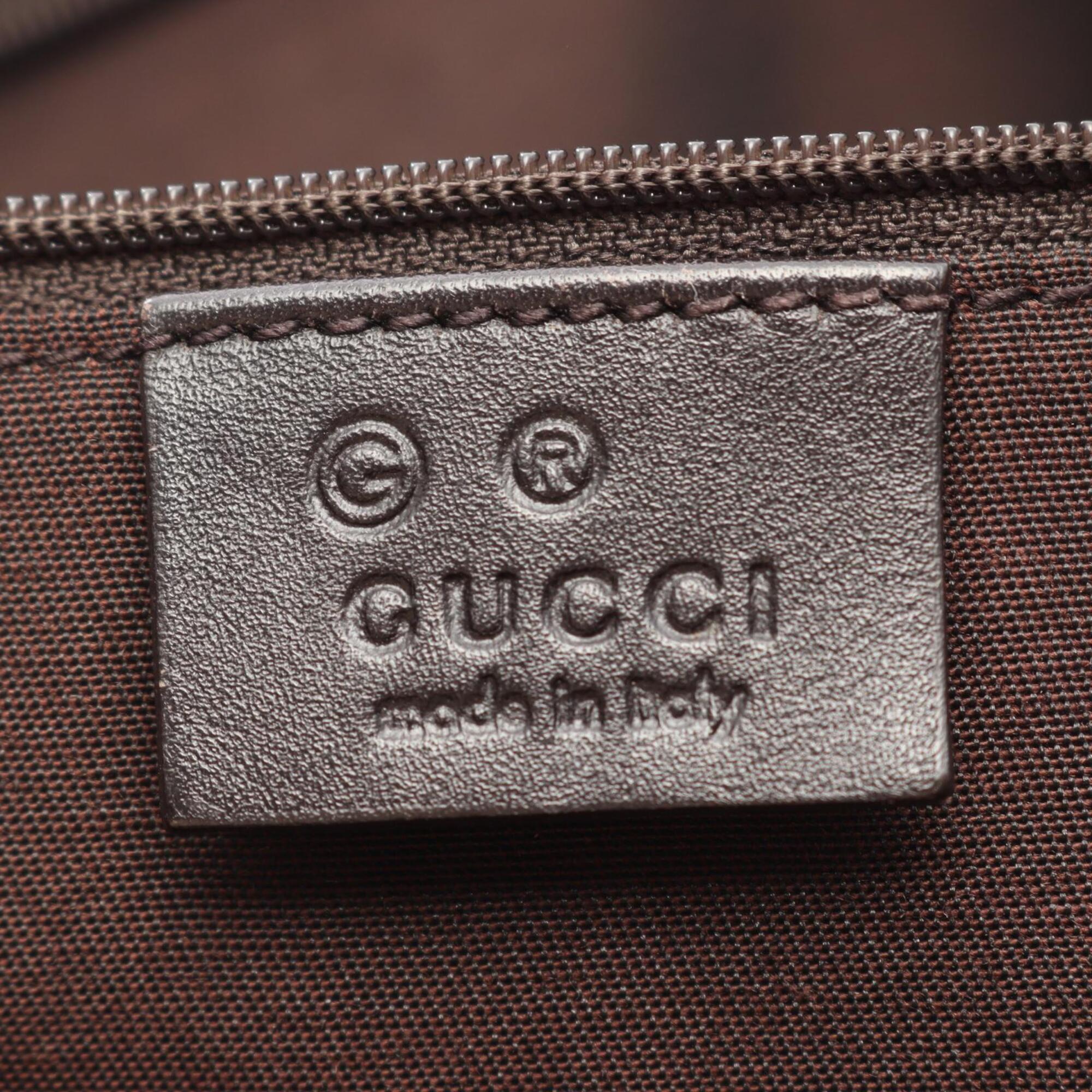 Gucci Abbey Brown Leather Handbag Tote Bag (Pre-Owned)
