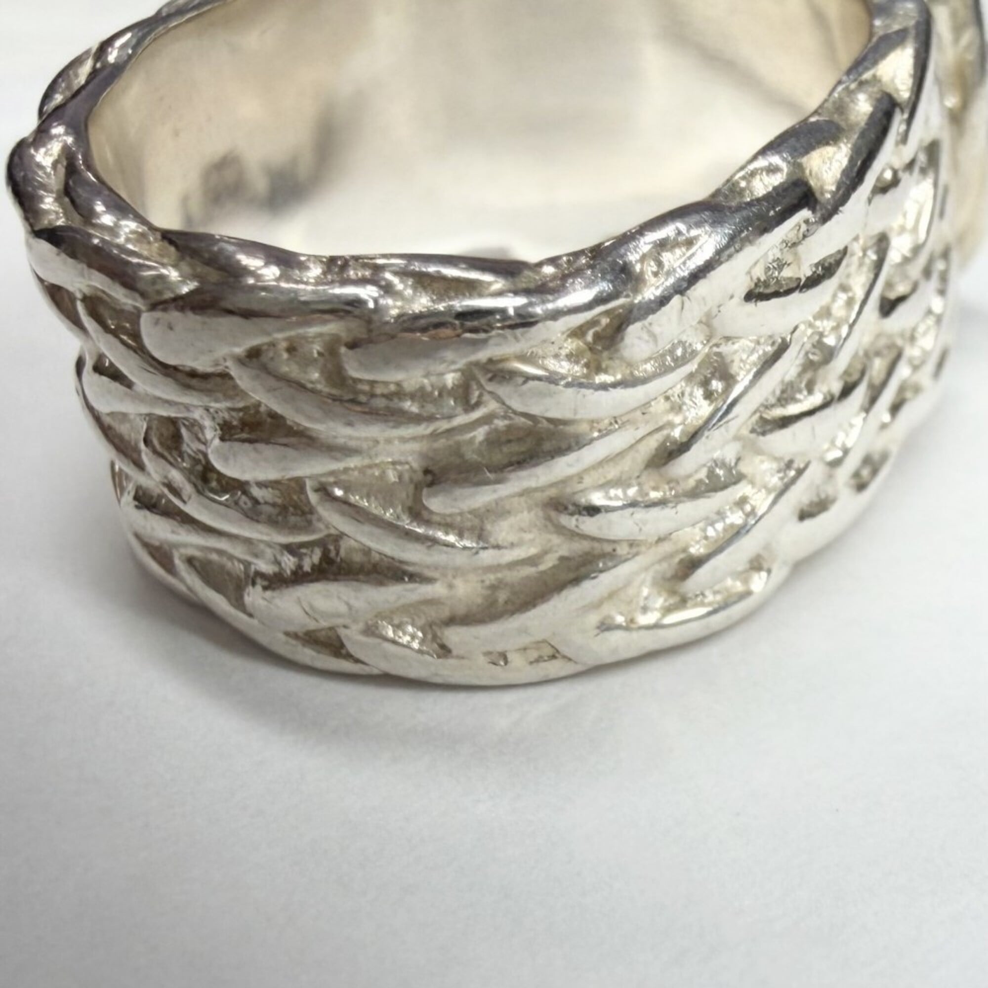 Hermes Silver 925 Band Ring (Pre-Owned)