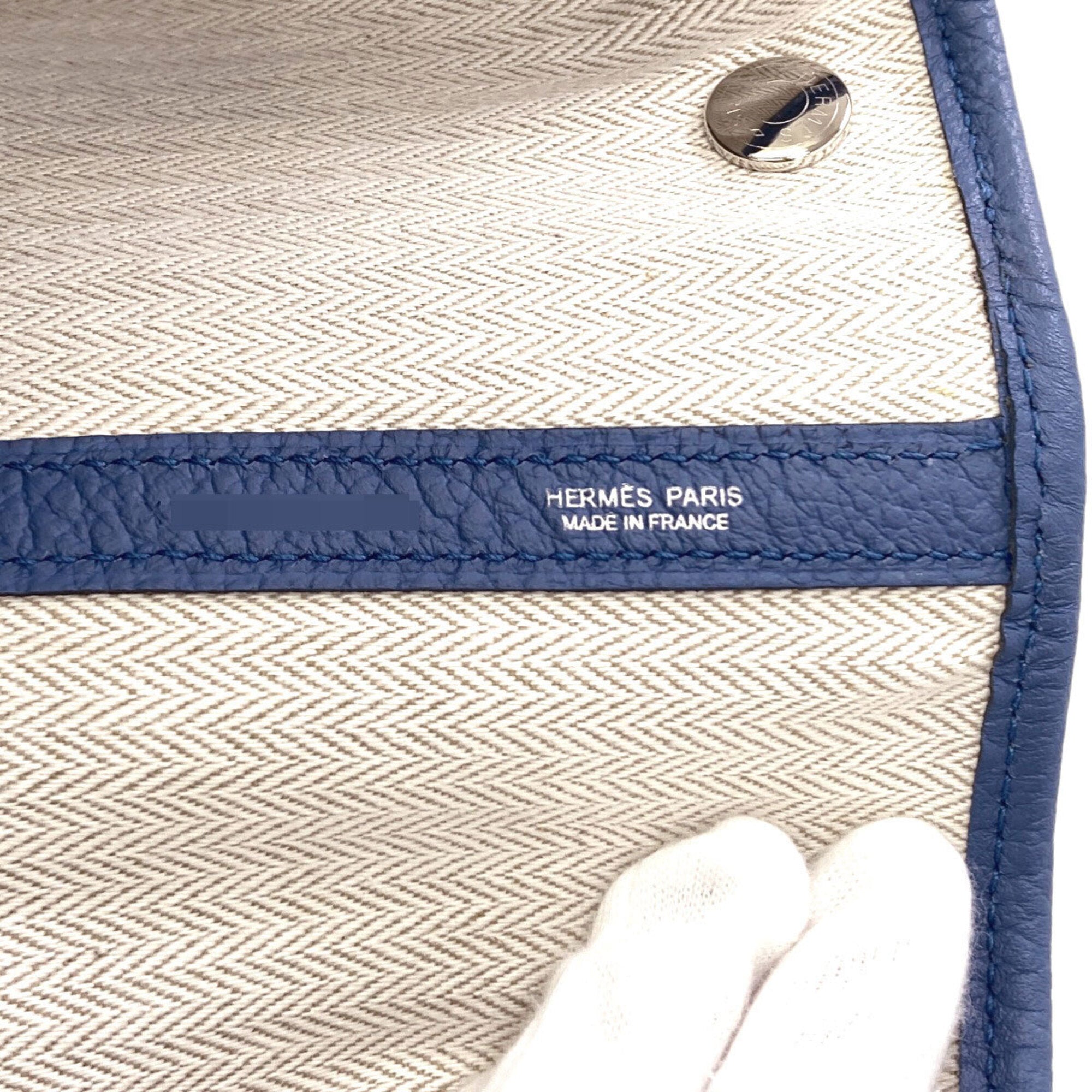 Hermes Garden Blue Agate Country Leather Tote Bag (Pre-Owned)