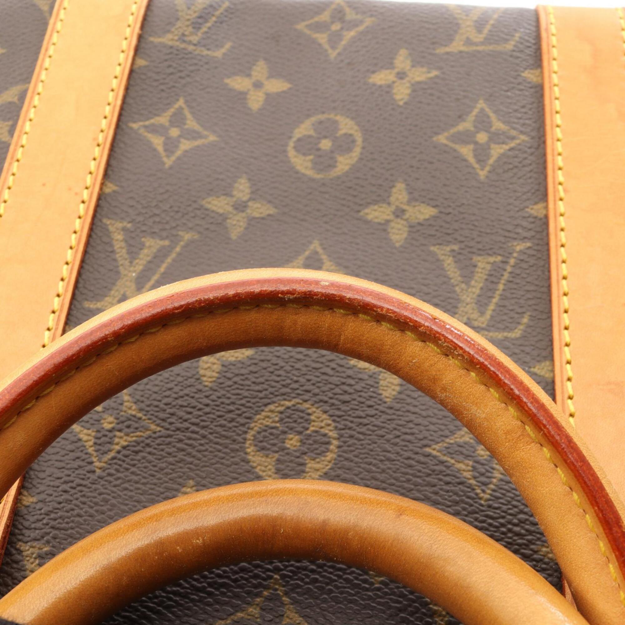 Louis Vuitton Brown Coated Canvas Leather Monogram Boston Bag Handbag (Pre-Owned)