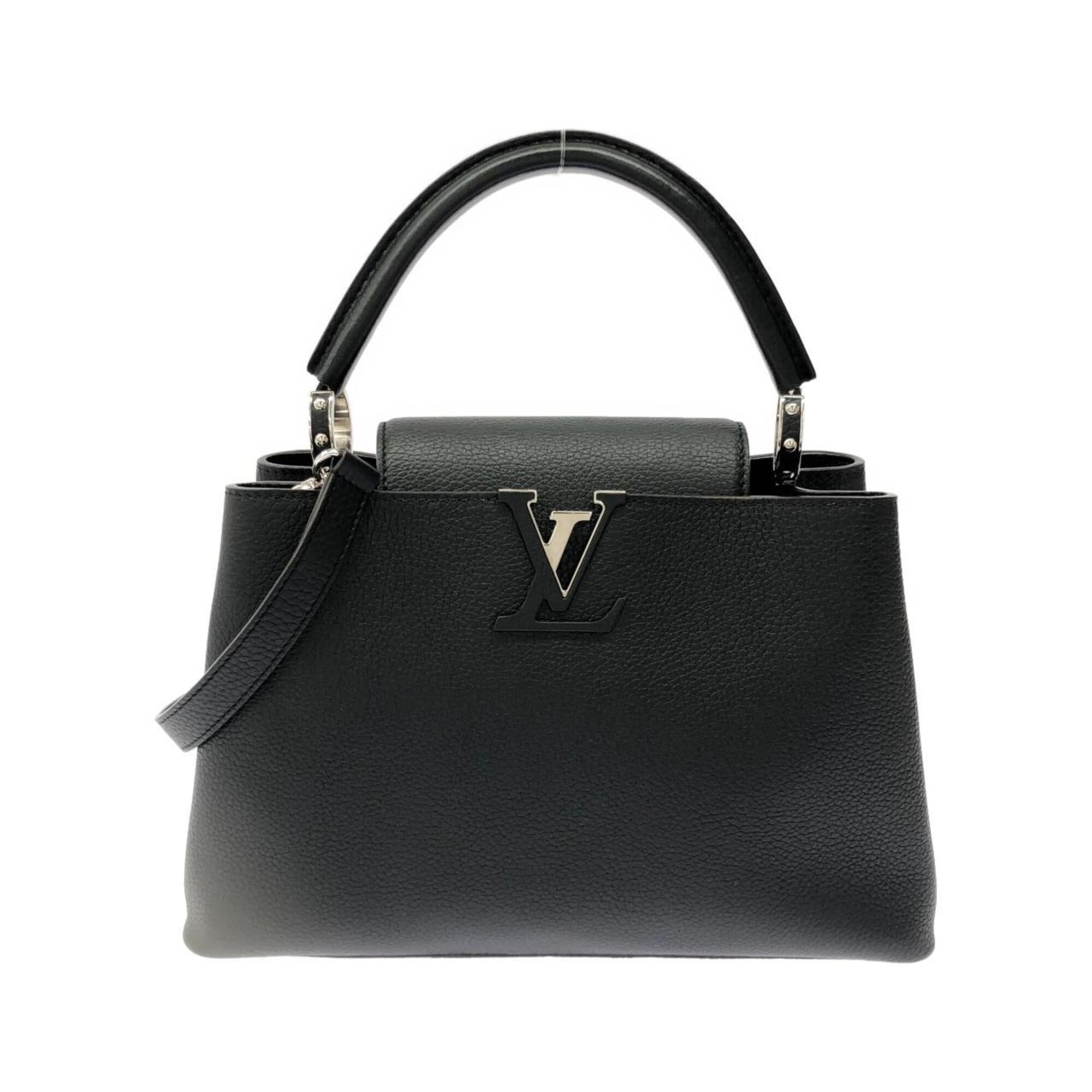 Louis Vuitton Black Leather Handbag (Pre-Owned)