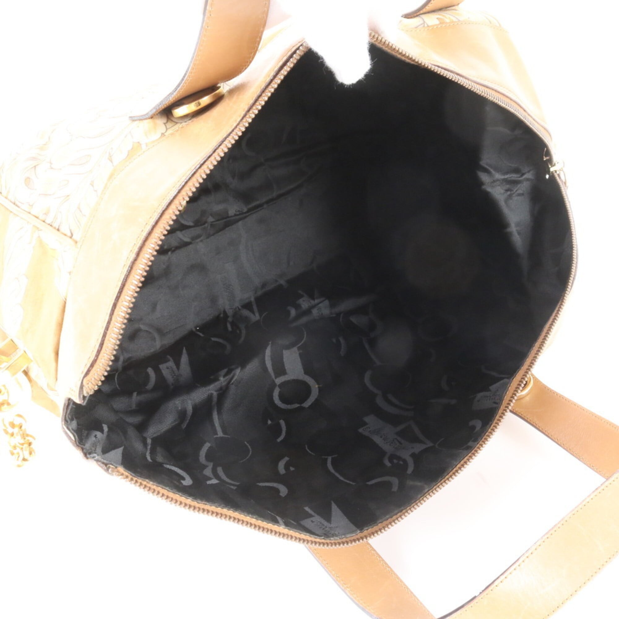 Salvatore Ferragamo Brown Leather Nylon Handbag Tote Bag (Pre-Owned)