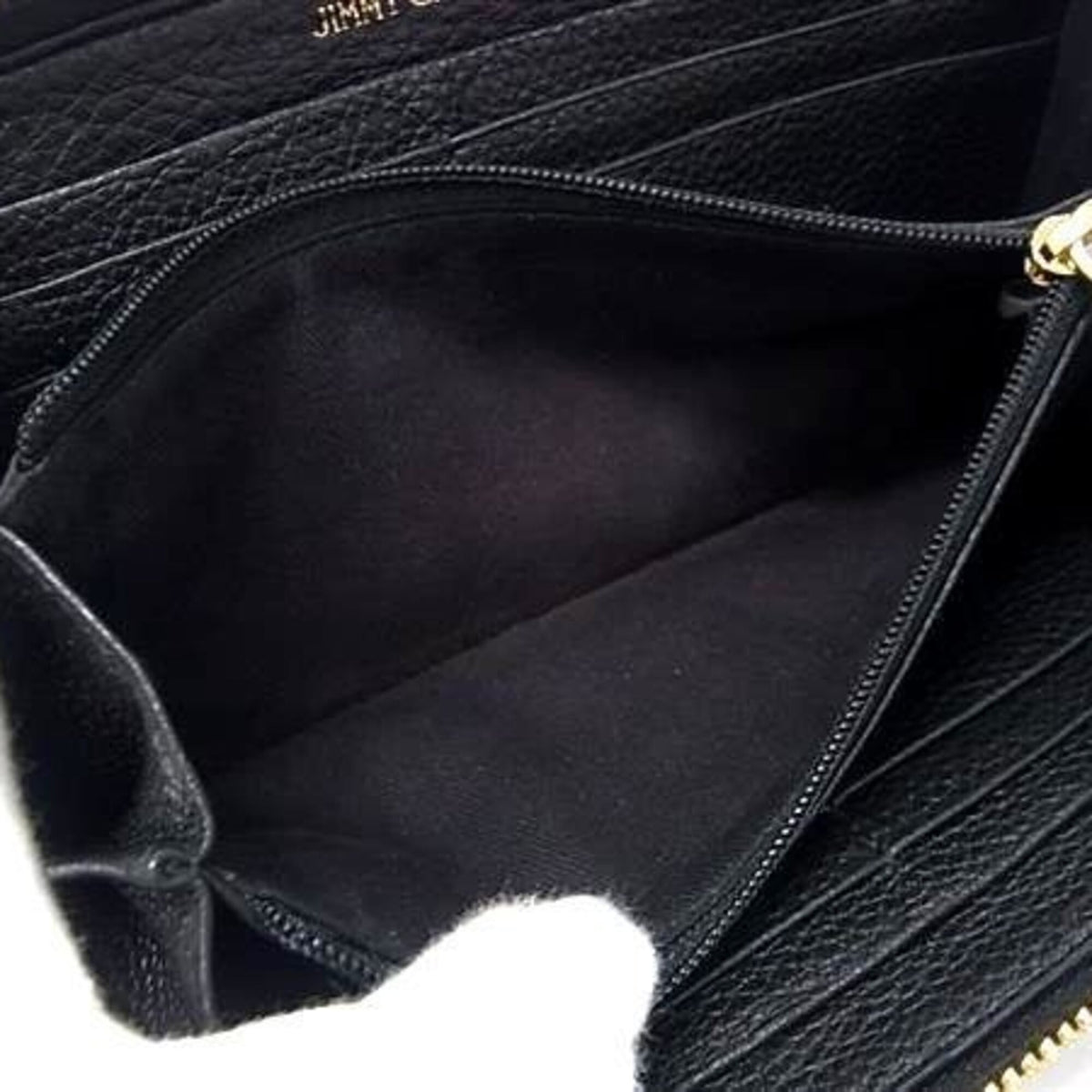Jimmy Choo Black Leather Long Wallet (Bi-Fold) (Pre-Owned)