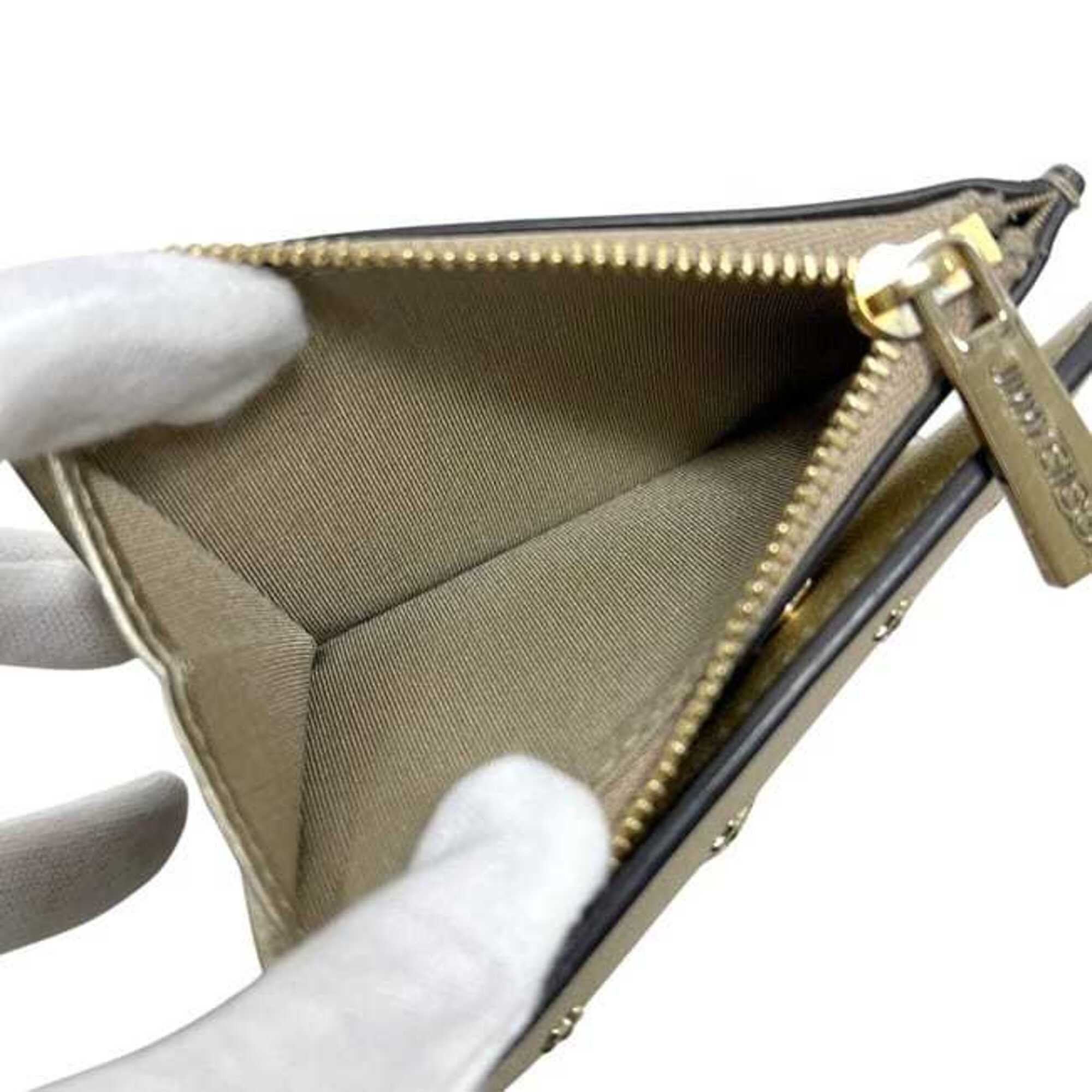 Jimmy Choo Gold Leather Wallet (Bi-Fold) (Pre-Owned)