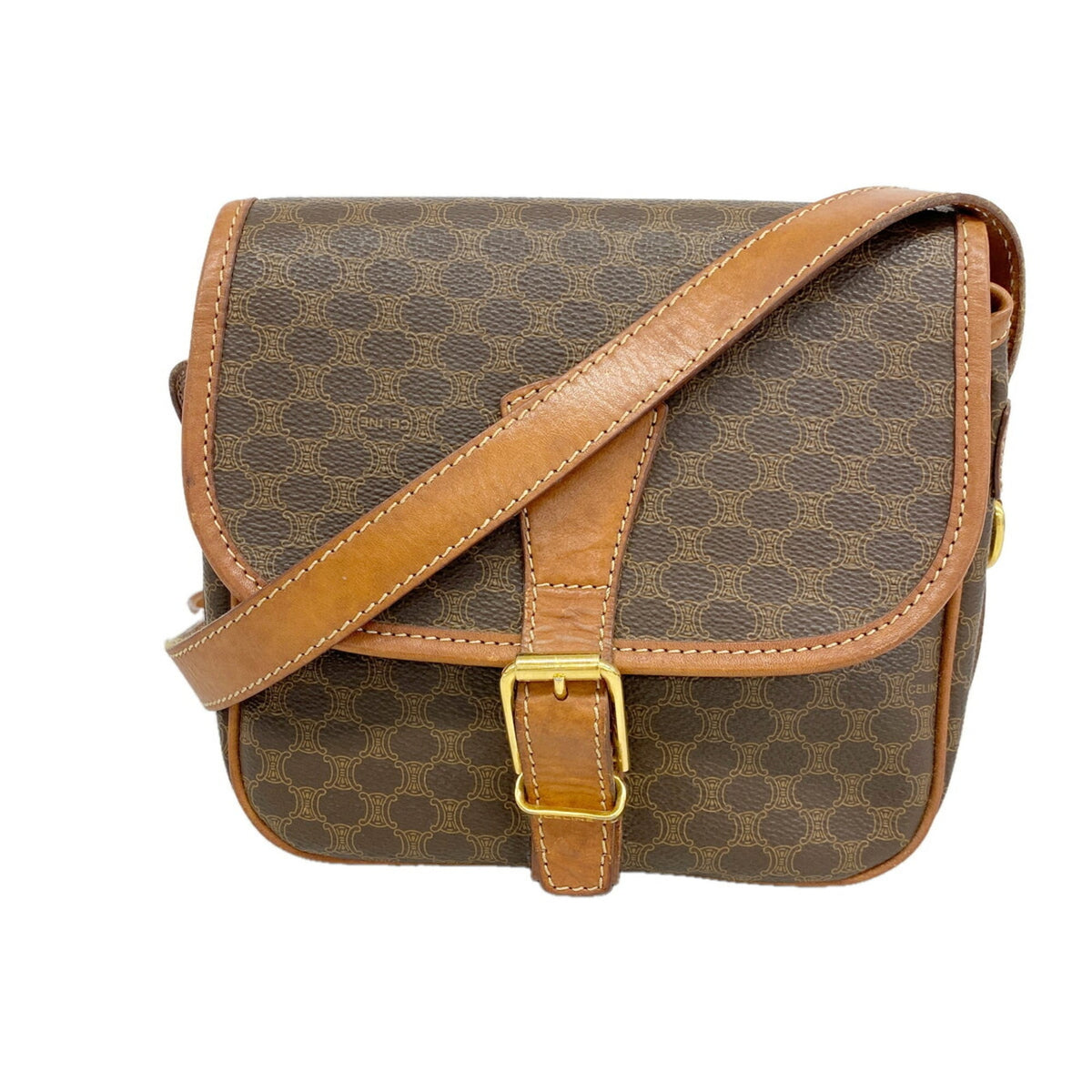 Celine Brown Pvc Shoulder Bag (Pre-Owned)