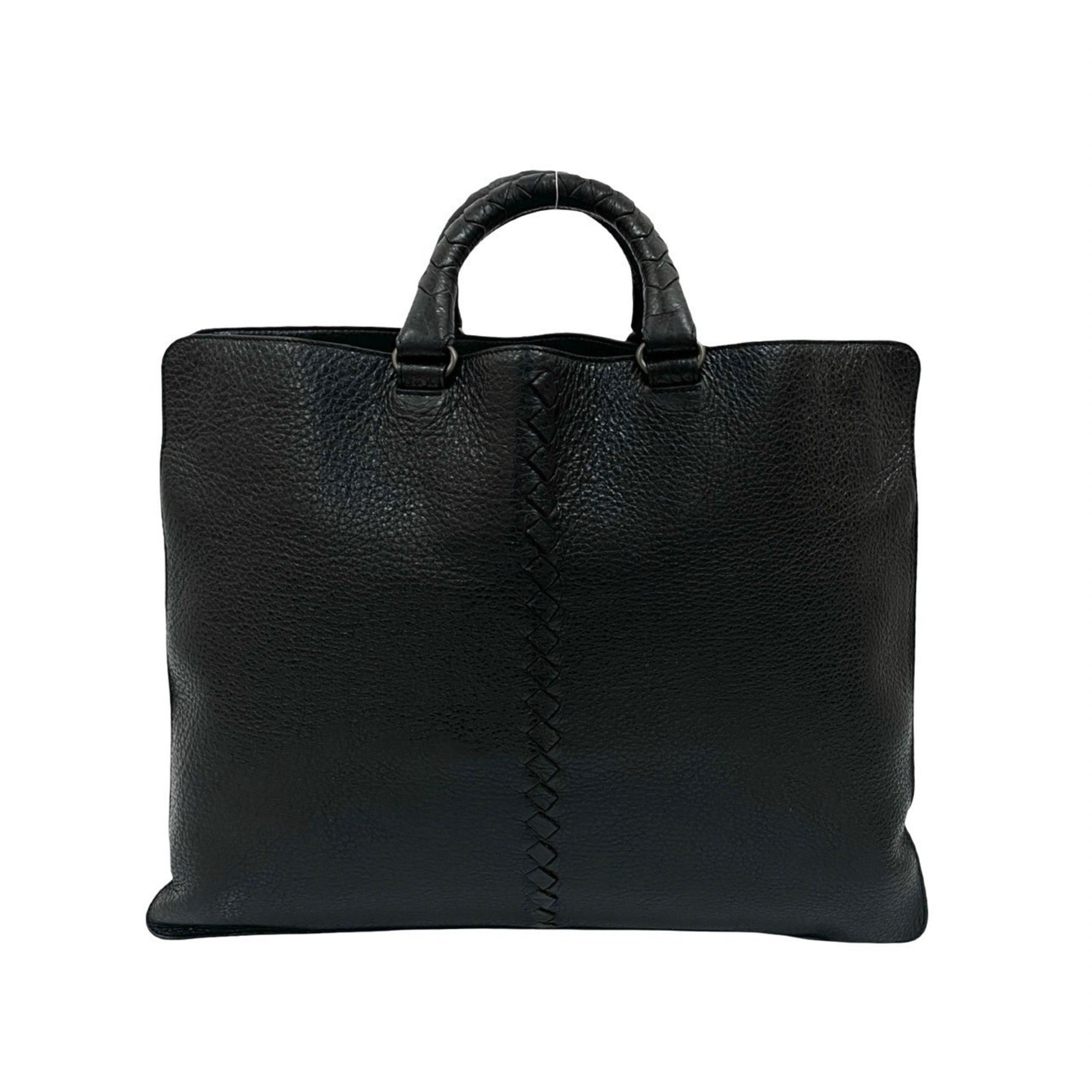 Bottega Veneta Black Leather Handbag Tote Bag (Pre-Owned)
