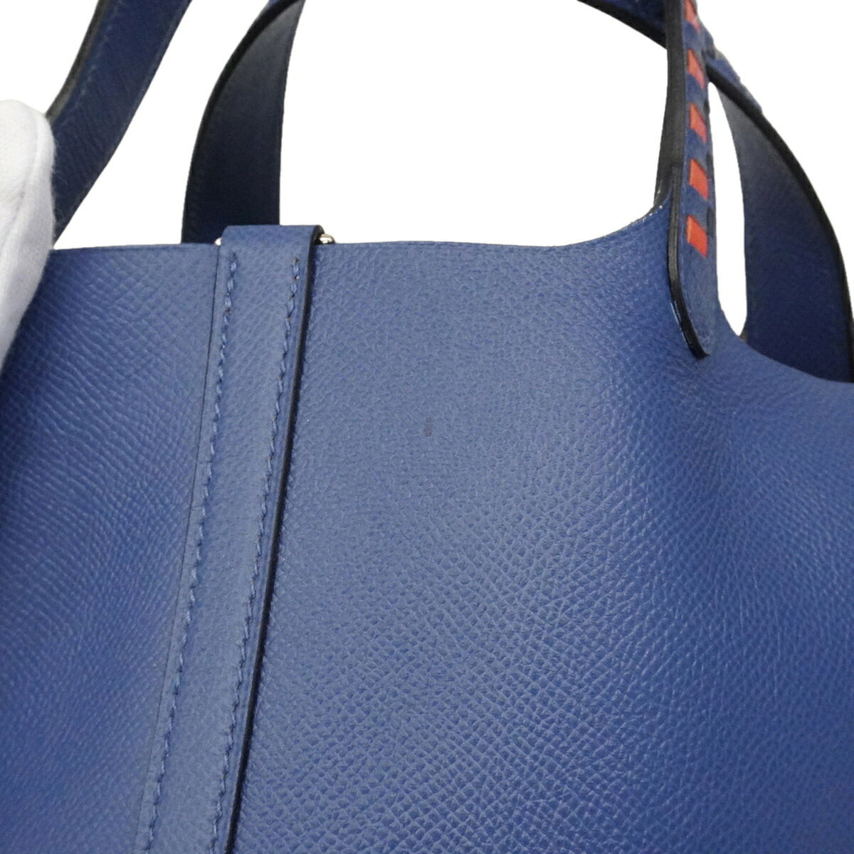 Hermes Blue Leather Handbag (Pre-Owned)