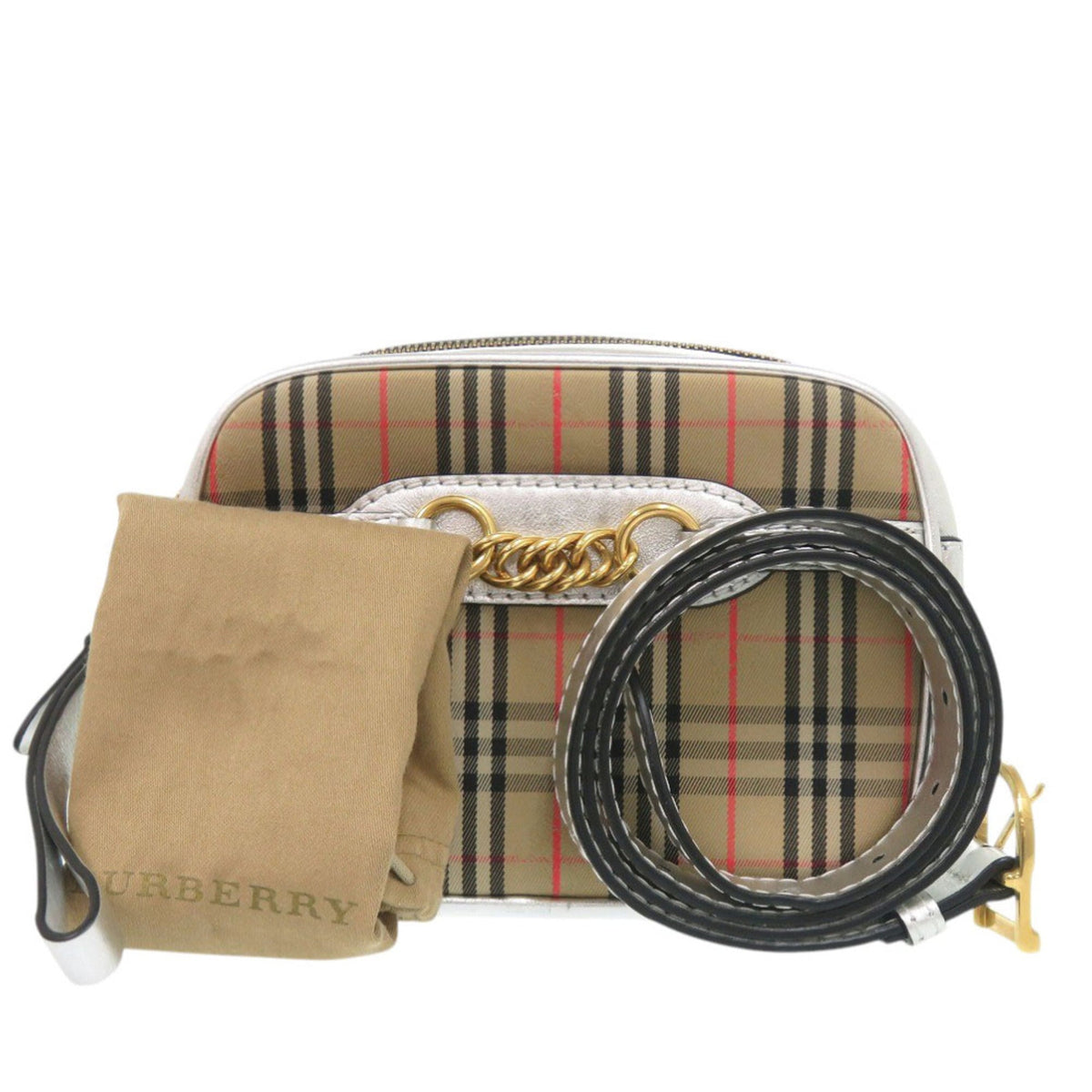 Burberry Beige Cotton Fanny Pack Sling Bag (Pre-Owned)