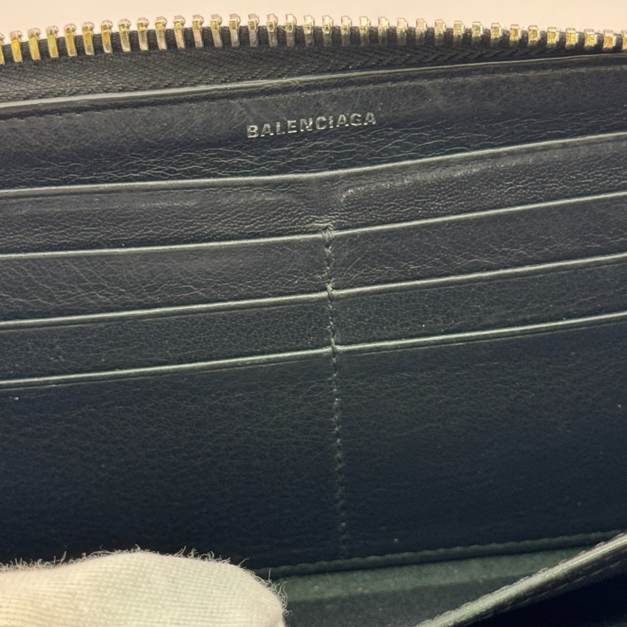 Balenciaga Black Leather Long Wallet (Bi-Fold) (Pre-Owned)