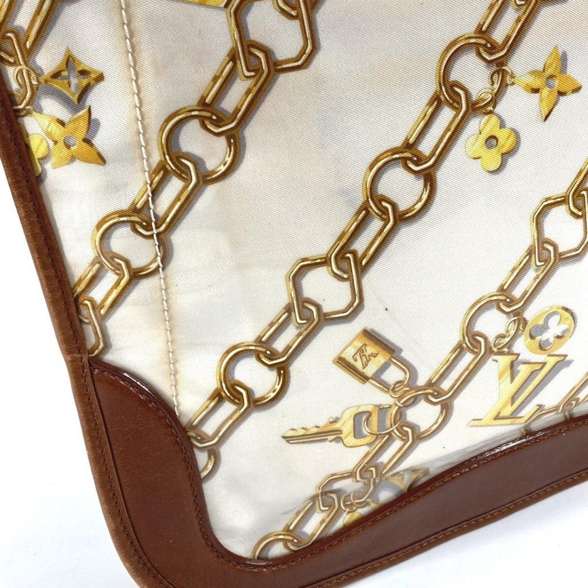 Louis Vuitton Brown White Vinyl Leather Shoulder Bag (Pre-Owned)